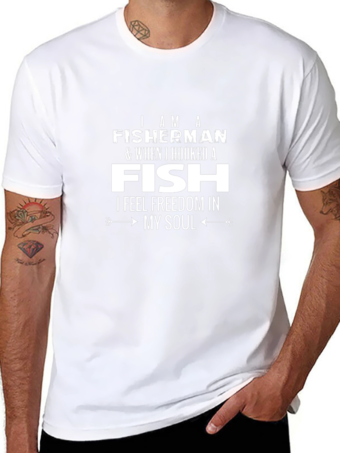 Fisherman Hooked Fish Freedom T-Shirt