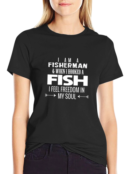 Fisherman Hooked Fish Freedom T-Shirt