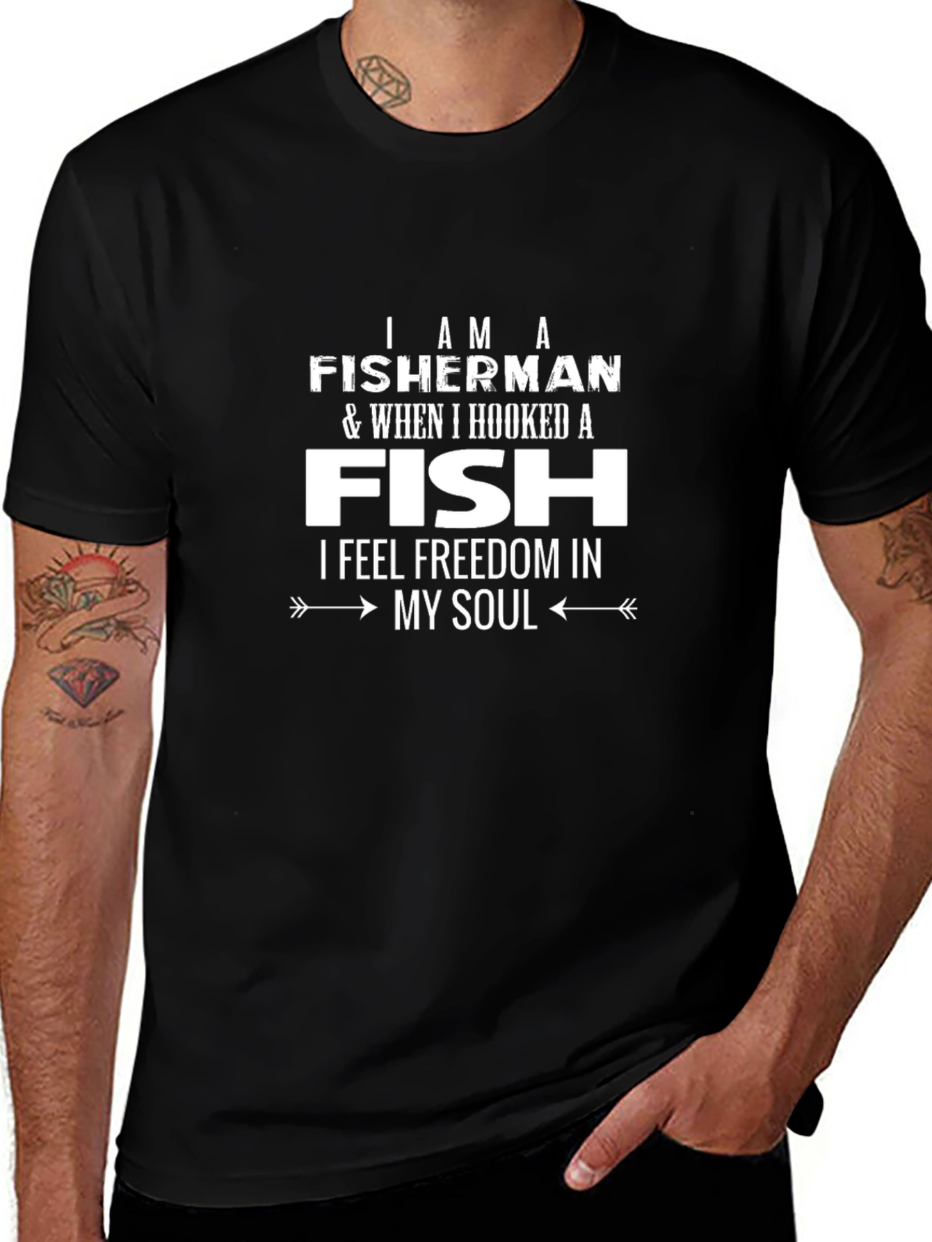 Fisherman Hooked Fish Freedom T-Shirt