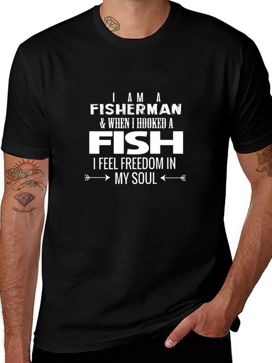 Fisherman Hooked Fish Freedom T-Shirt
