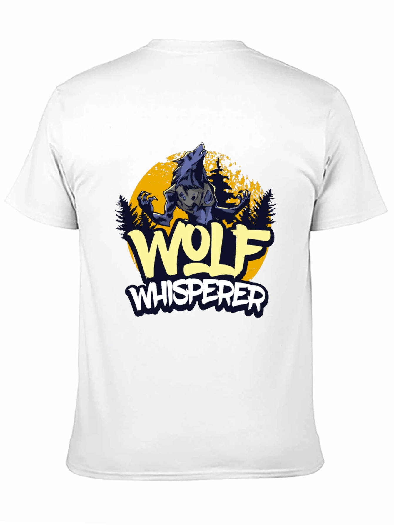 Wolf Whisperer Graphic Tee - Black Cotton T-Shirt