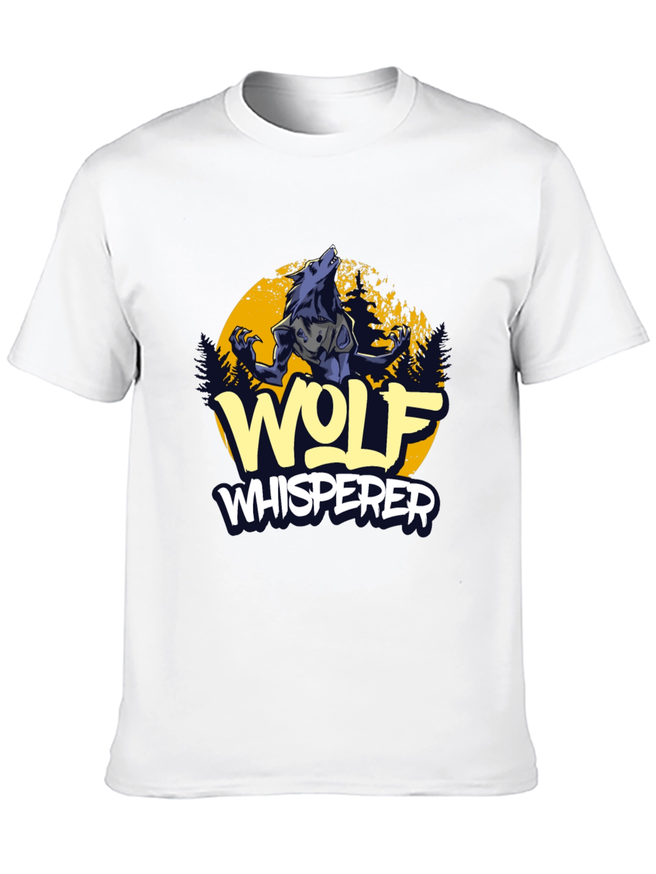 Wolf Whisperer Graphic Tee - Black Cotton T-Shirt
