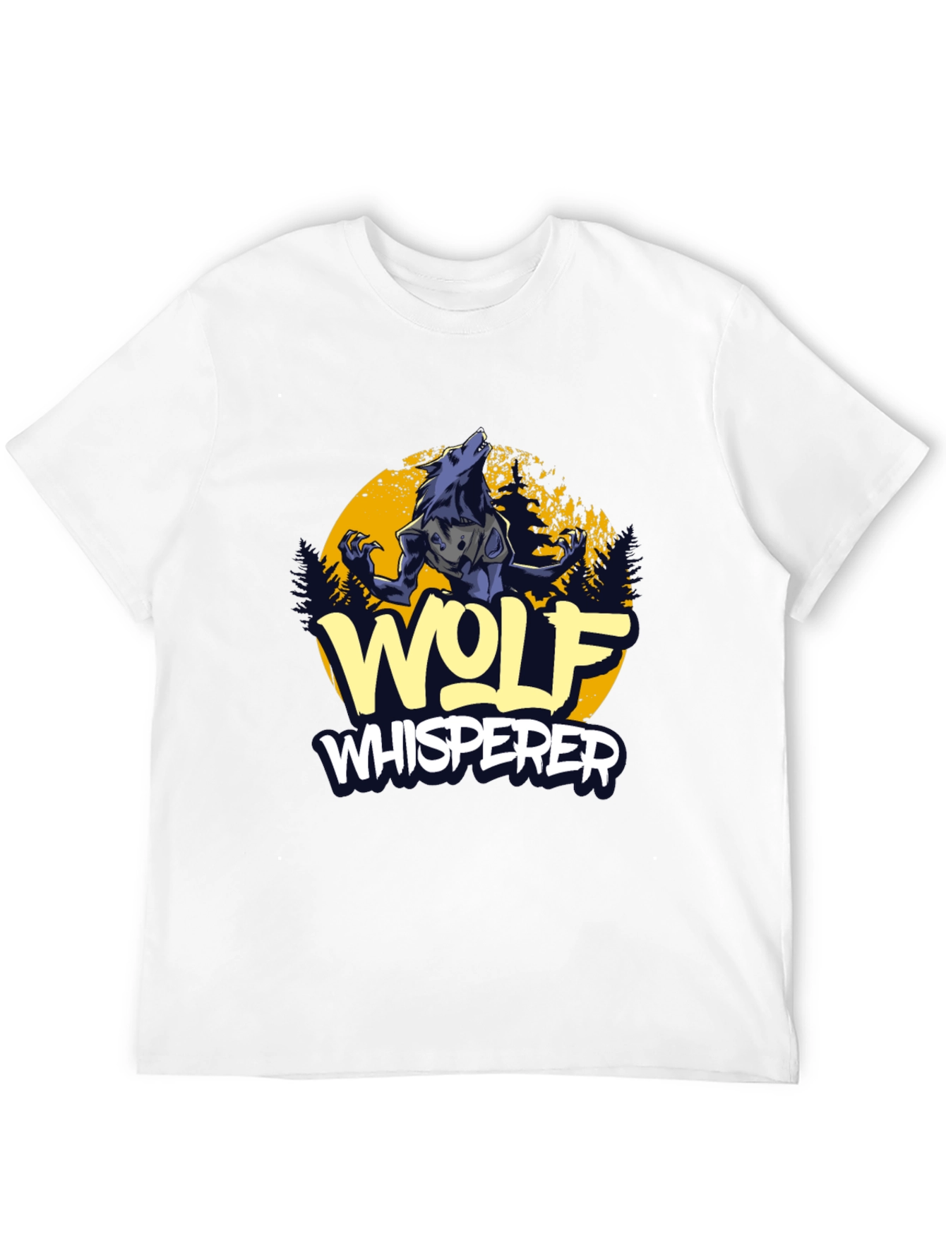 Wolf Whisperer Graphic Tee - Black Cotton T-Shirt
