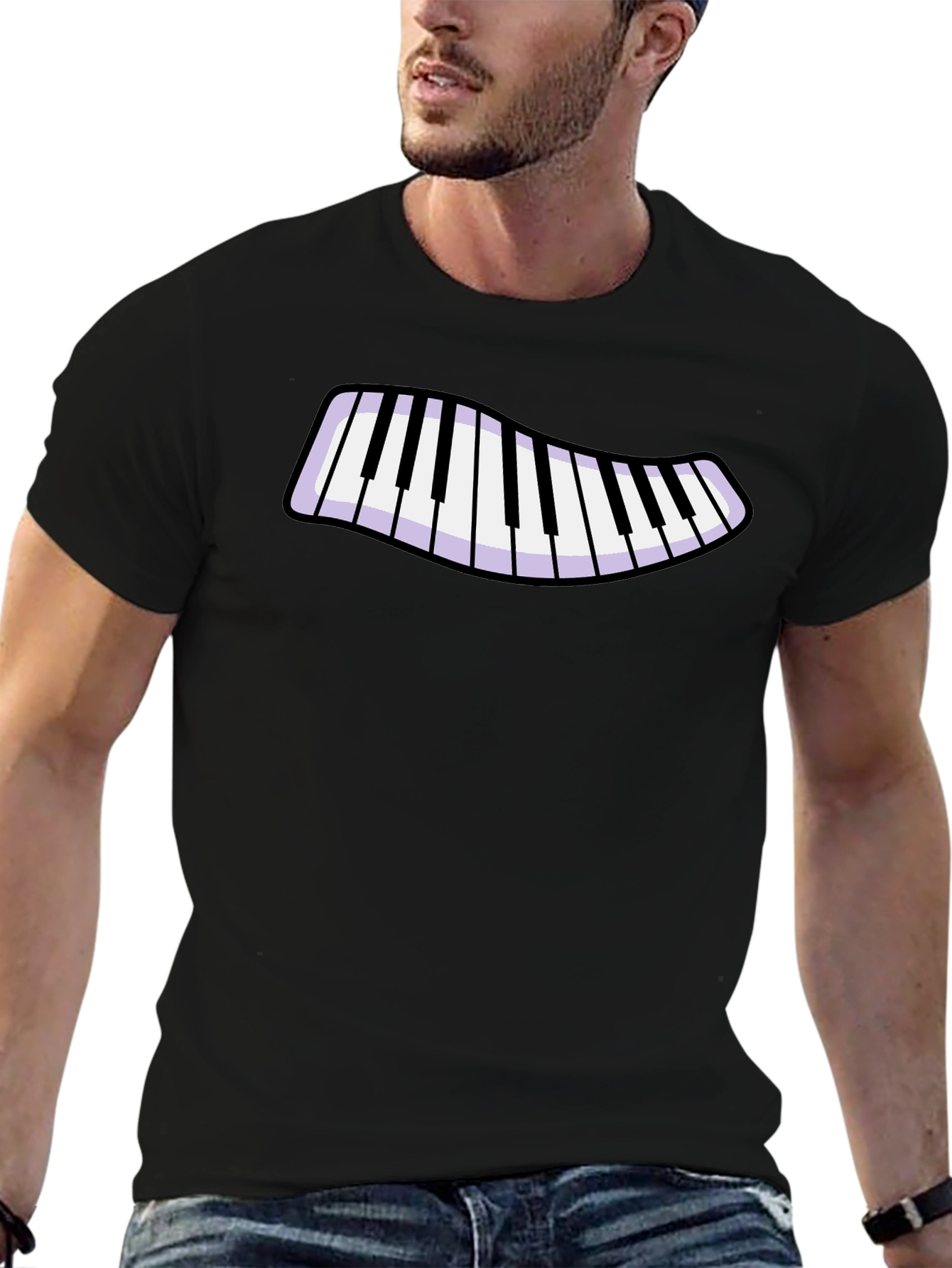 Piano Keys Graphic Tee - Stylish Musical Shirt