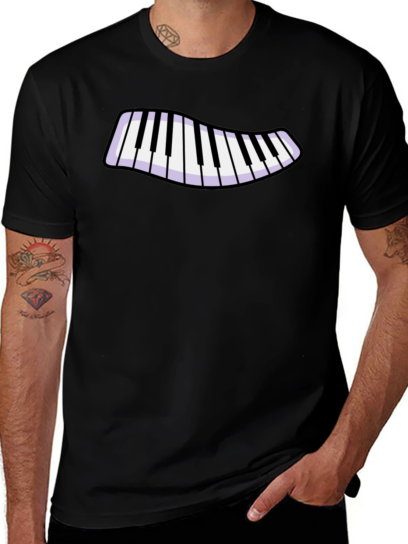 Piano Keys Graphic Tee - Stylish Musical Shirt