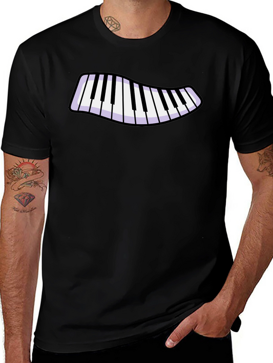 Piano Keys Graphic Tee - Stylish Musical Shirt