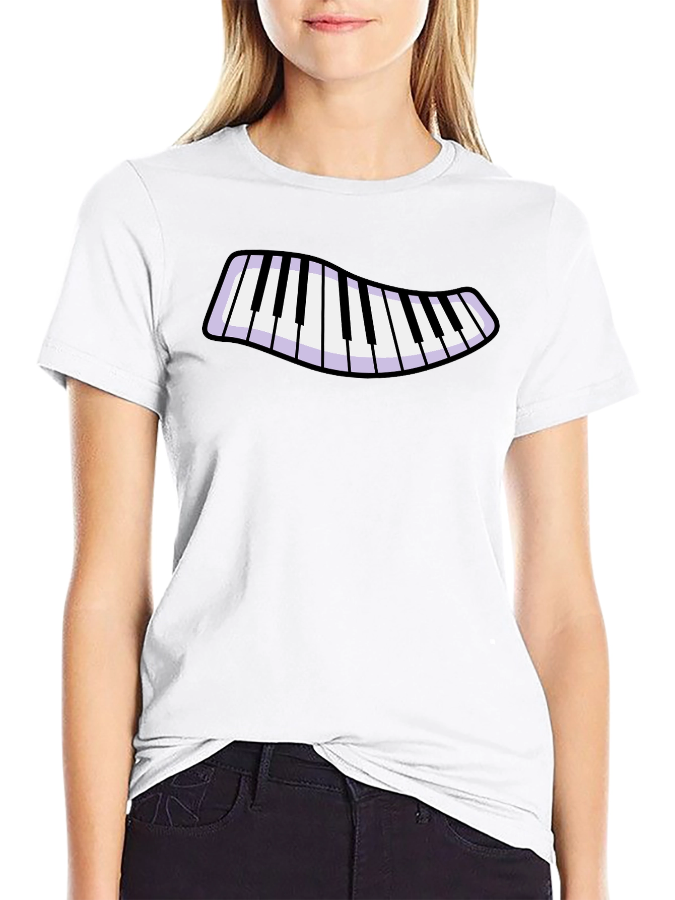 Piano Keys Graphic Tee - Stylish Musical Shirt