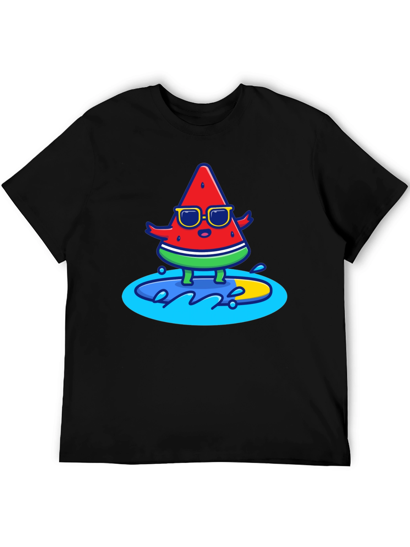 Cool Watermelon Surfing Graphic T-Shirt