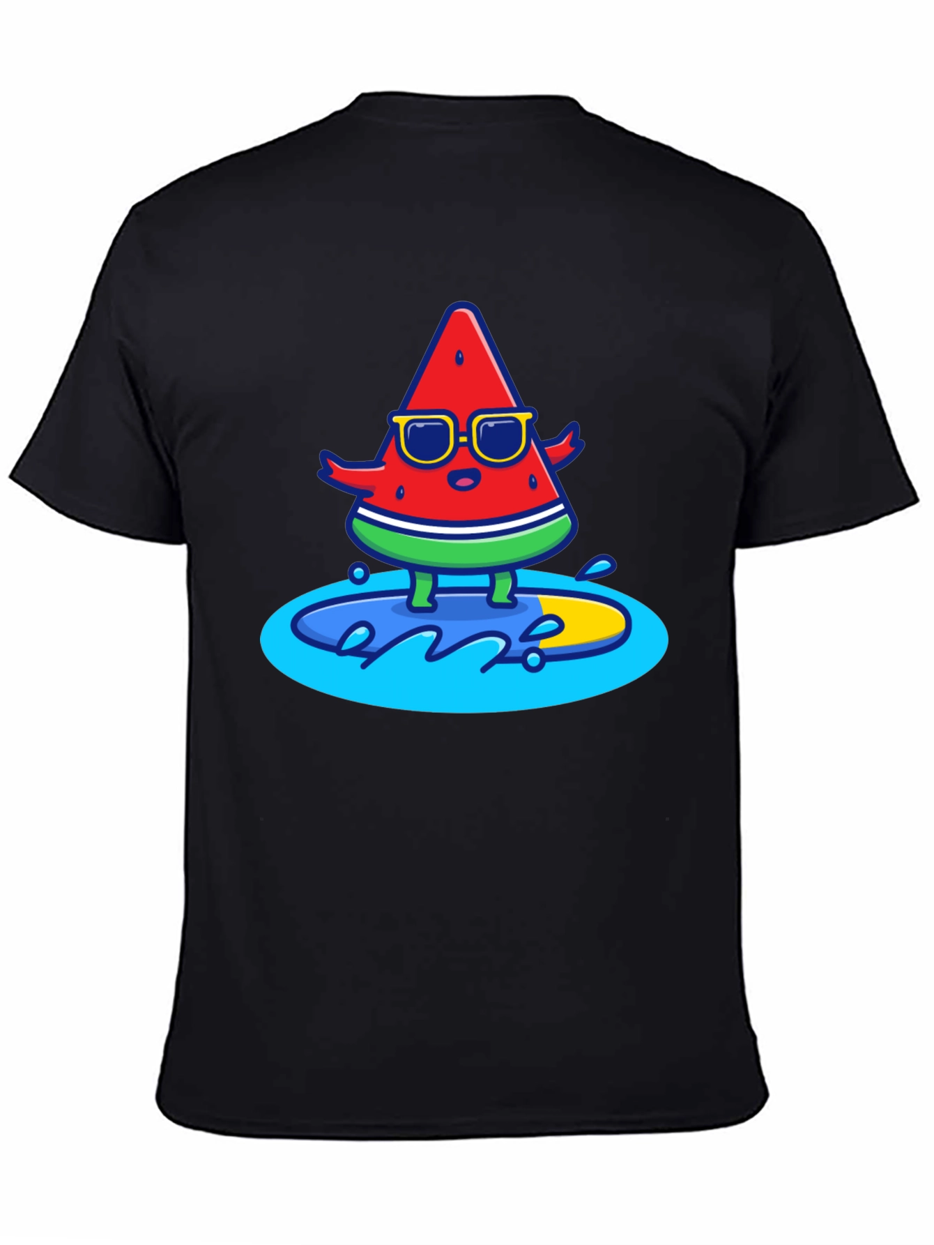 Cool Watermelon Surfing Graphic T-Shirt