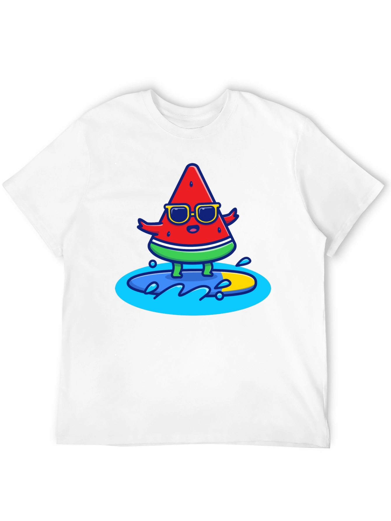 Cool Watermelon Surfing Graphic T-Shirt