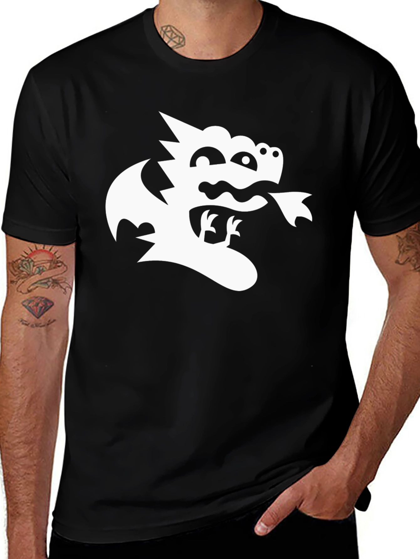 Dragon Graphic Black T-Shirt - Whimsical Tee