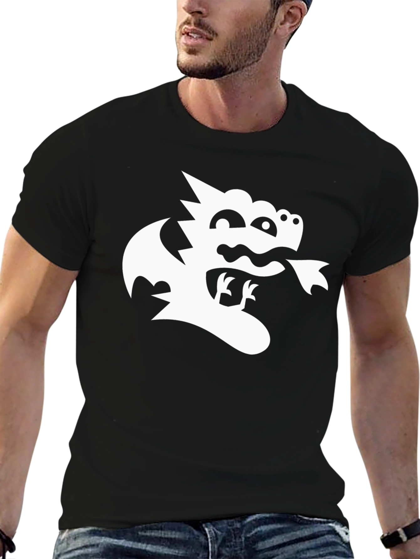 Dragon Graphic Black T-Shirt - Whimsical Tee
