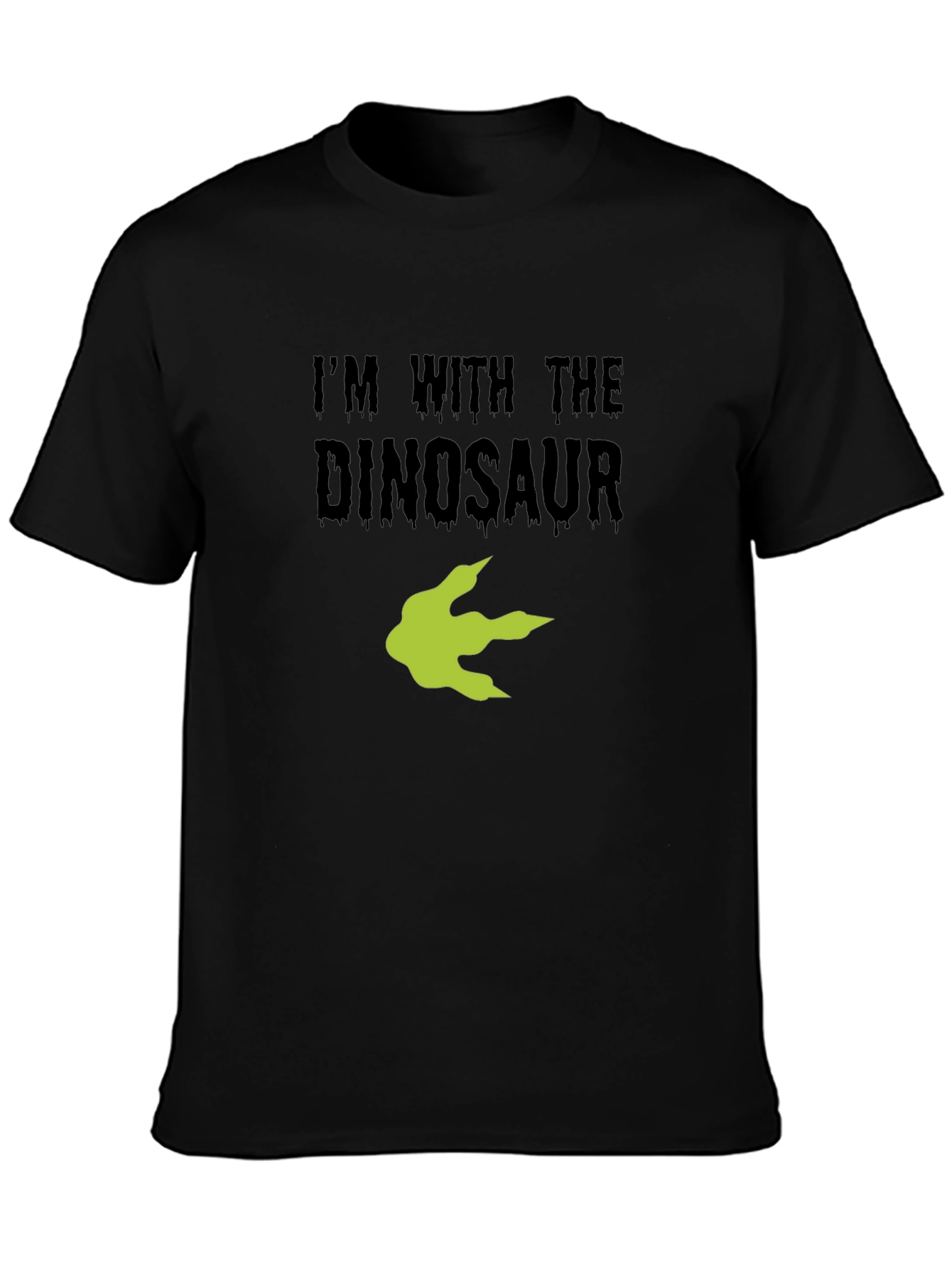 Im With the Dinosaur Black Cotton T-Shirt