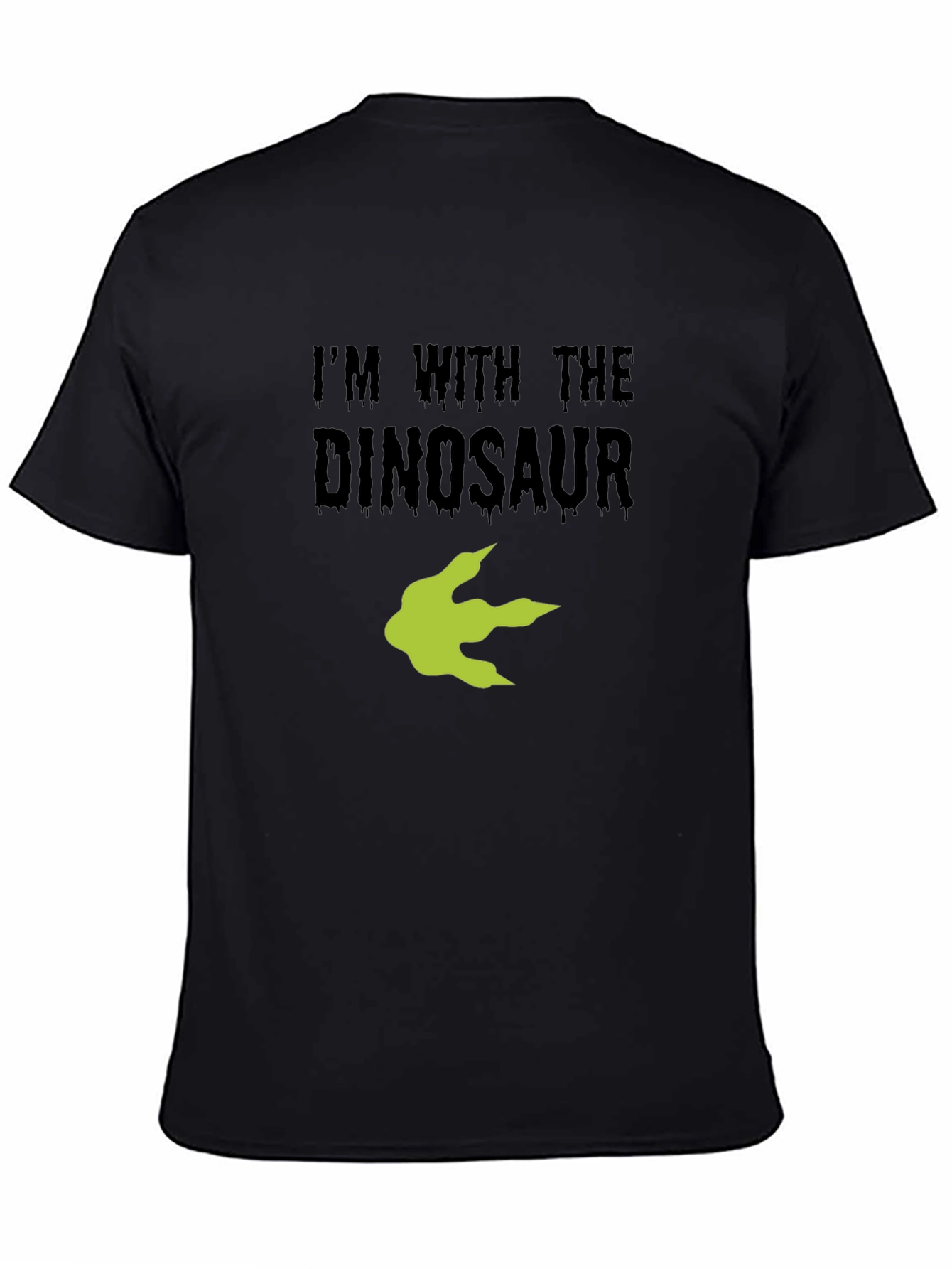 Im With the Dinosaur Black Cotton T-Shirt