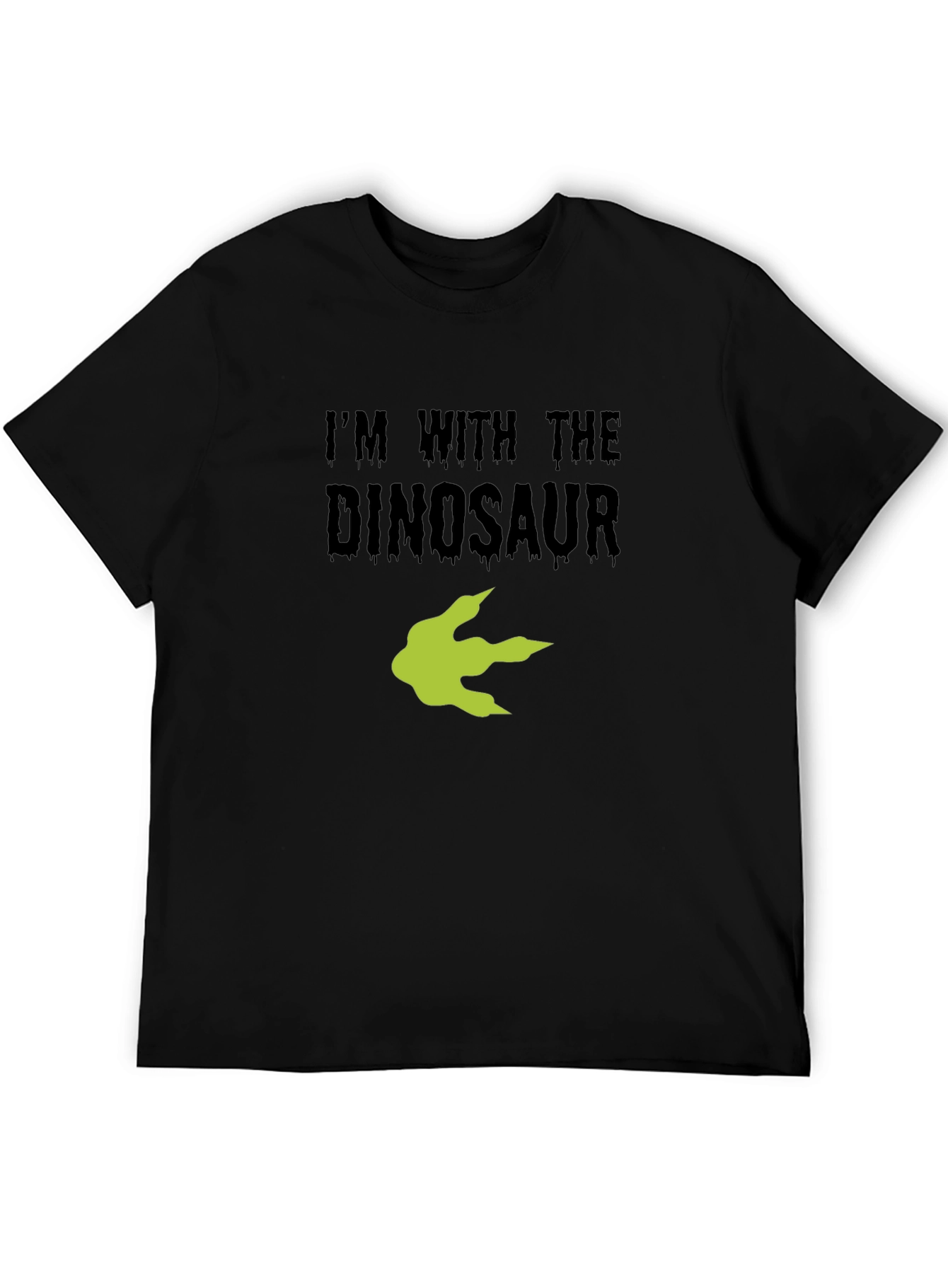 Im With the Dinosaur Black Cotton T-Shirt