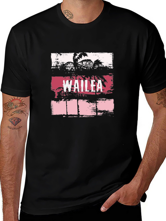 Wailea Palm Tree Graphic T-Shirt - Black