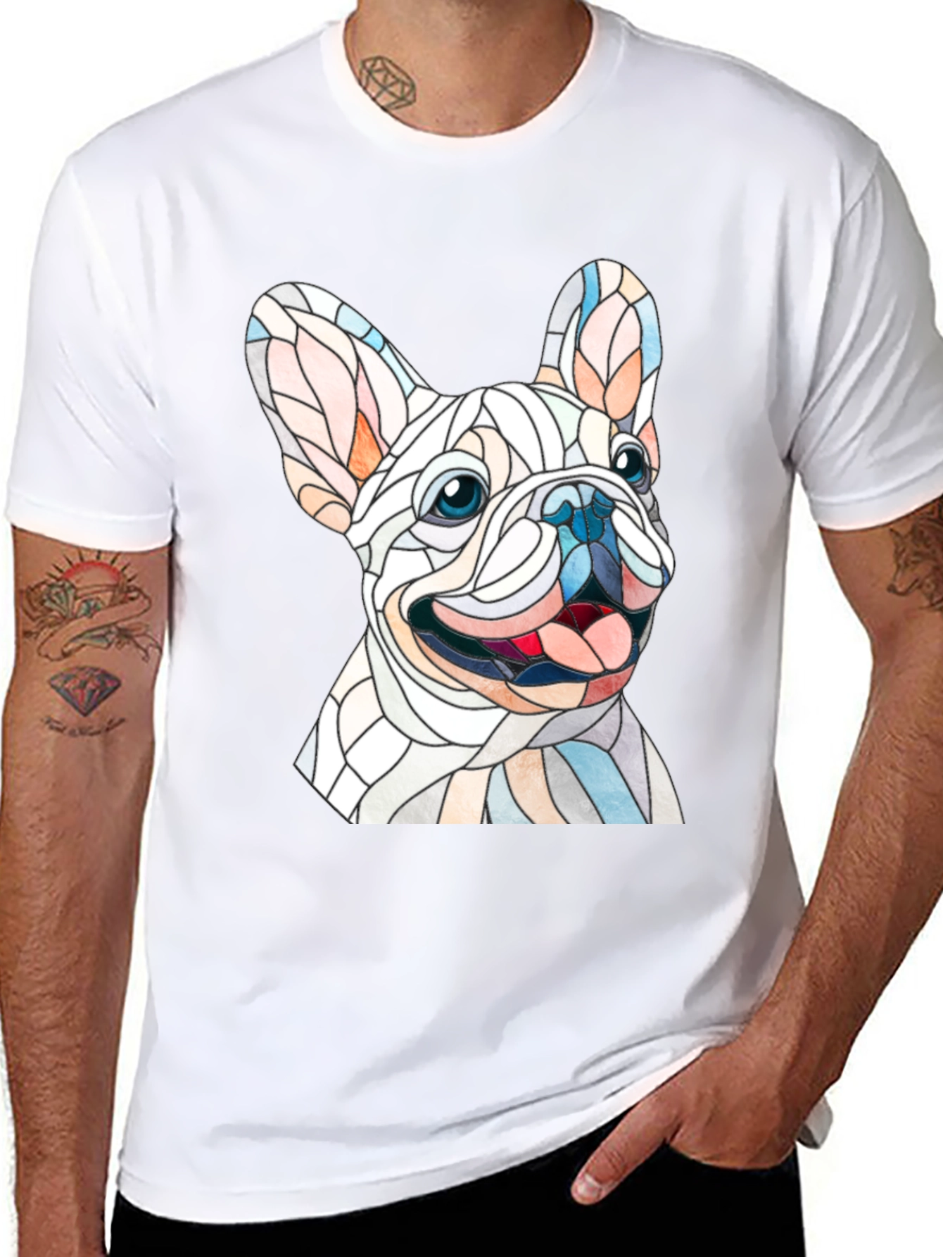 French Bulldog Stained Glass T-Shirt