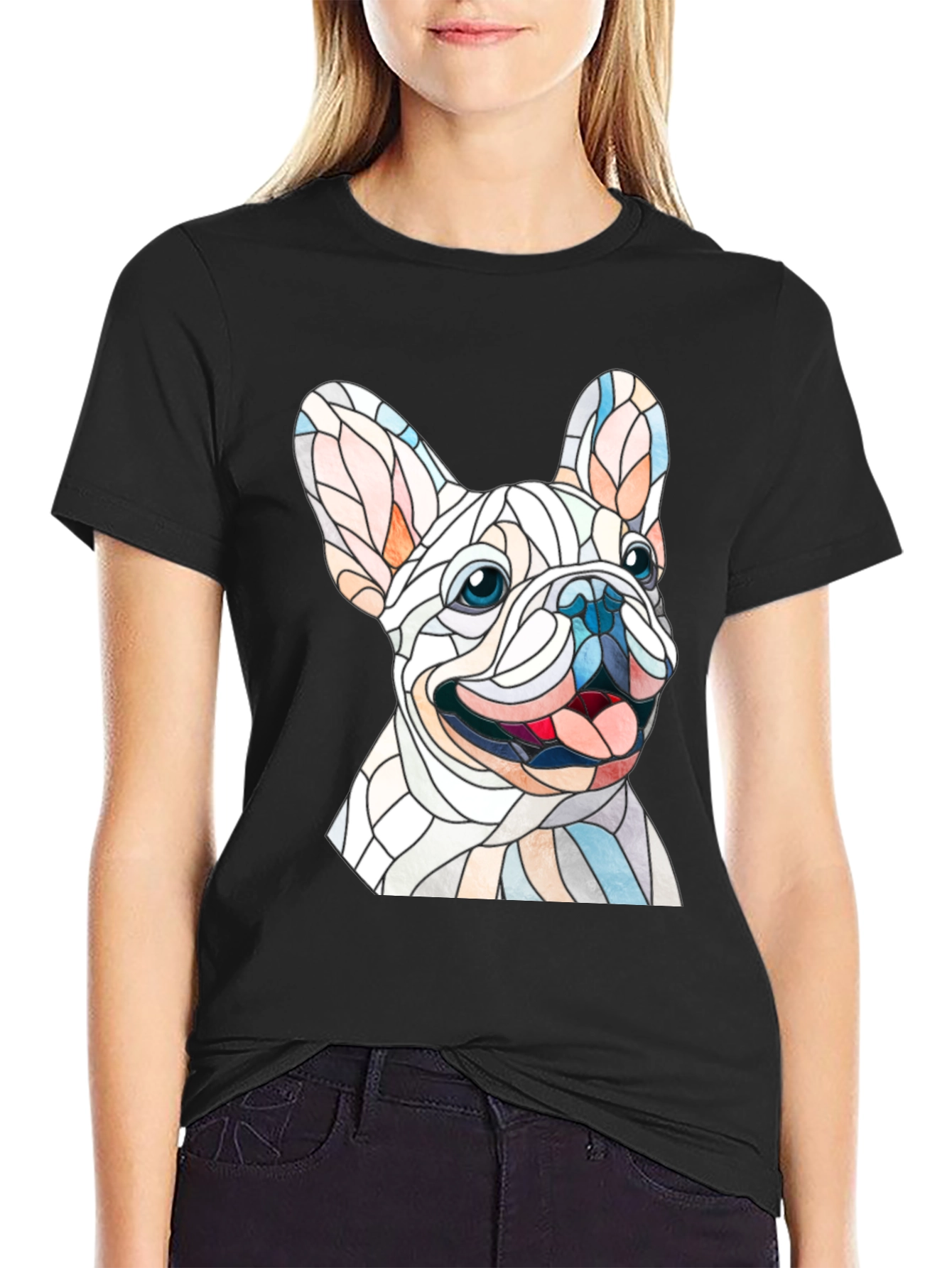 French Bulldog Stained Glass T-Shirt