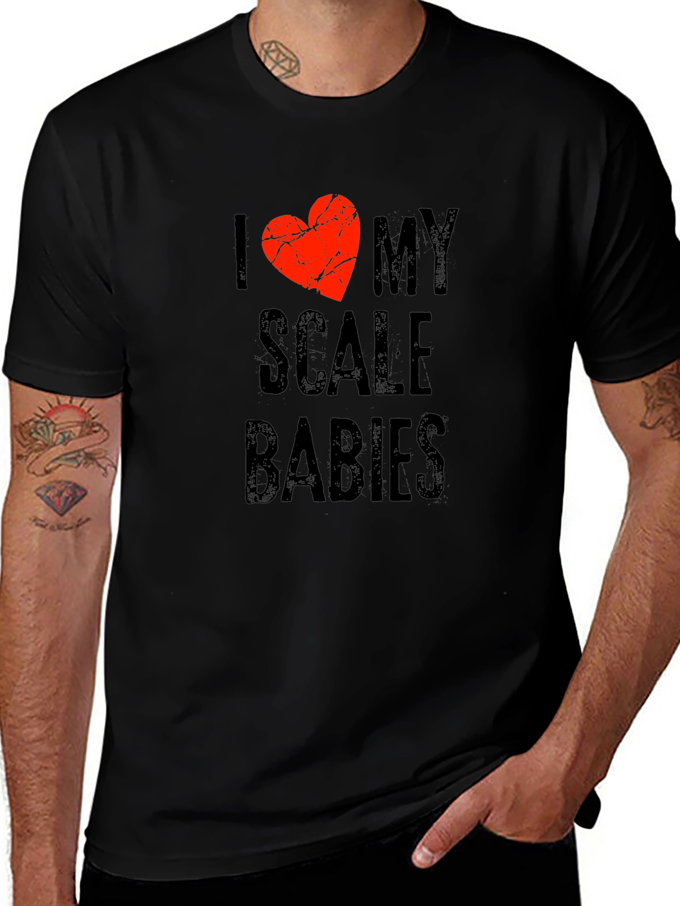 I Love My Scale Babies Graphic T-Shirt - Black