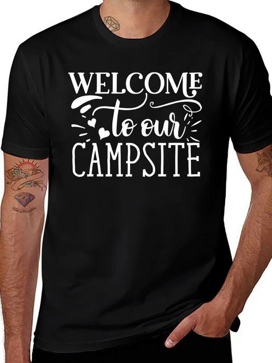 Welcome to Our Campsite Black T-Shirt