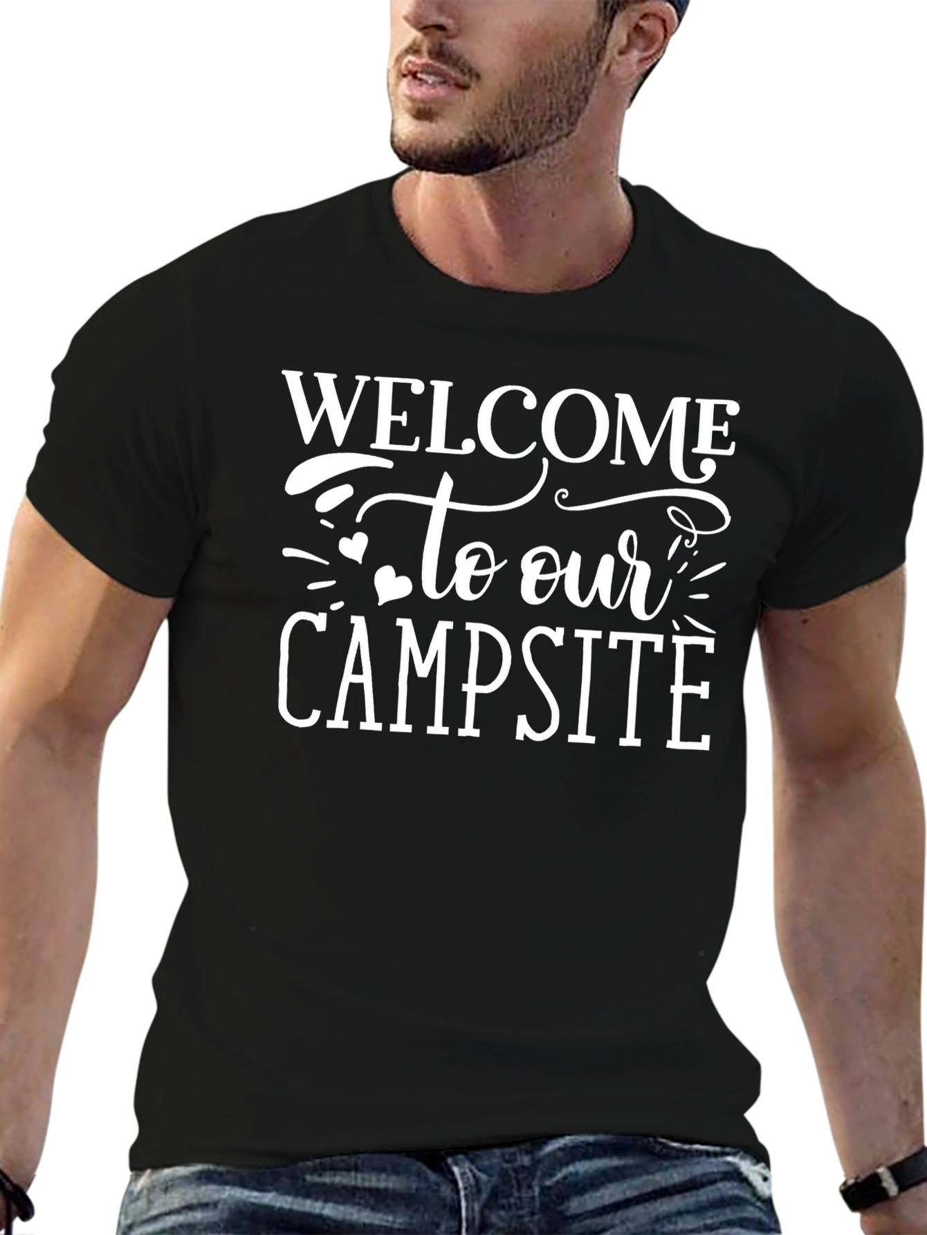 Welcome to Our Campsite Black T-Shirt