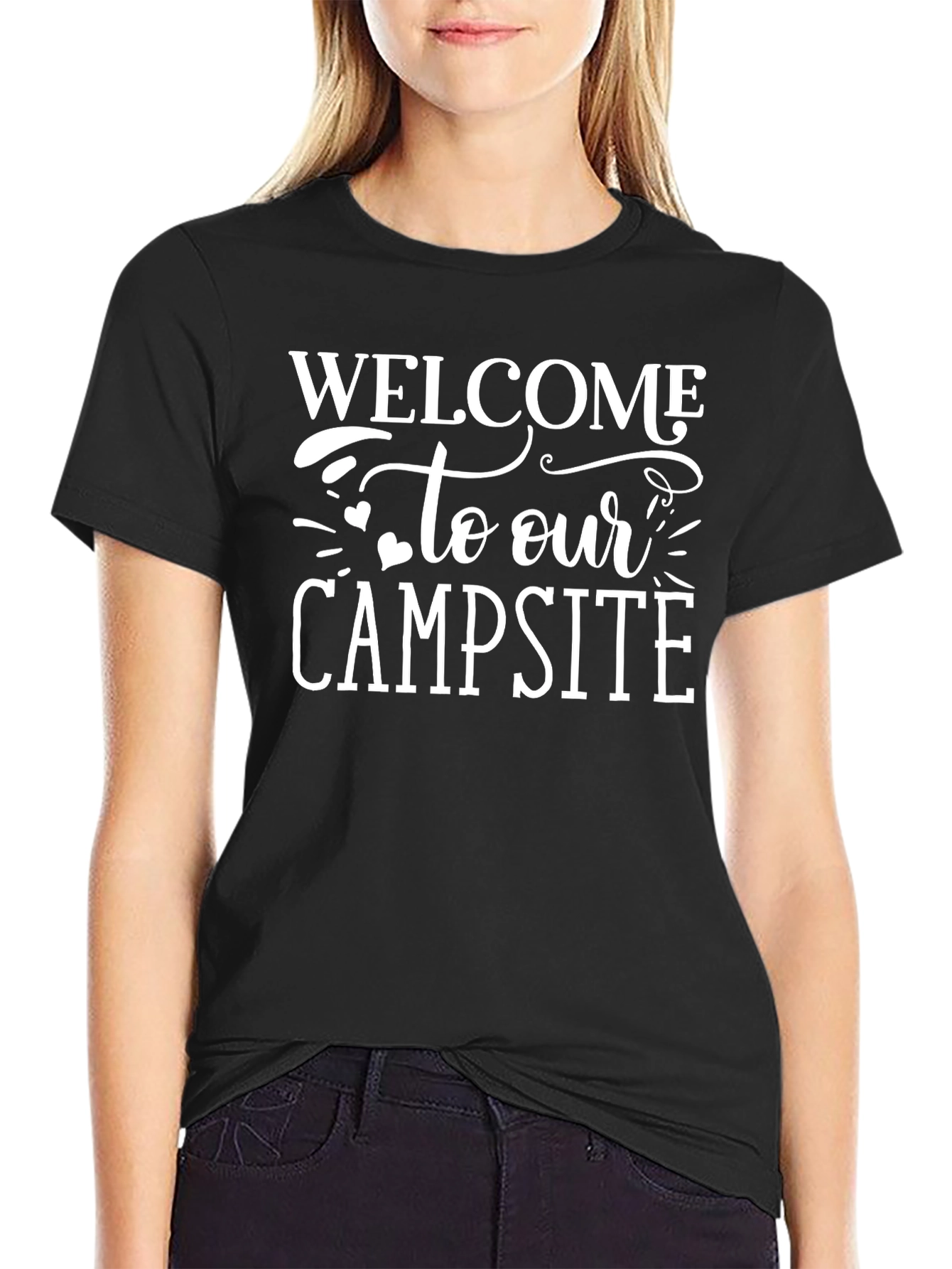 Welcome to Our Campsite Black T-Shirt