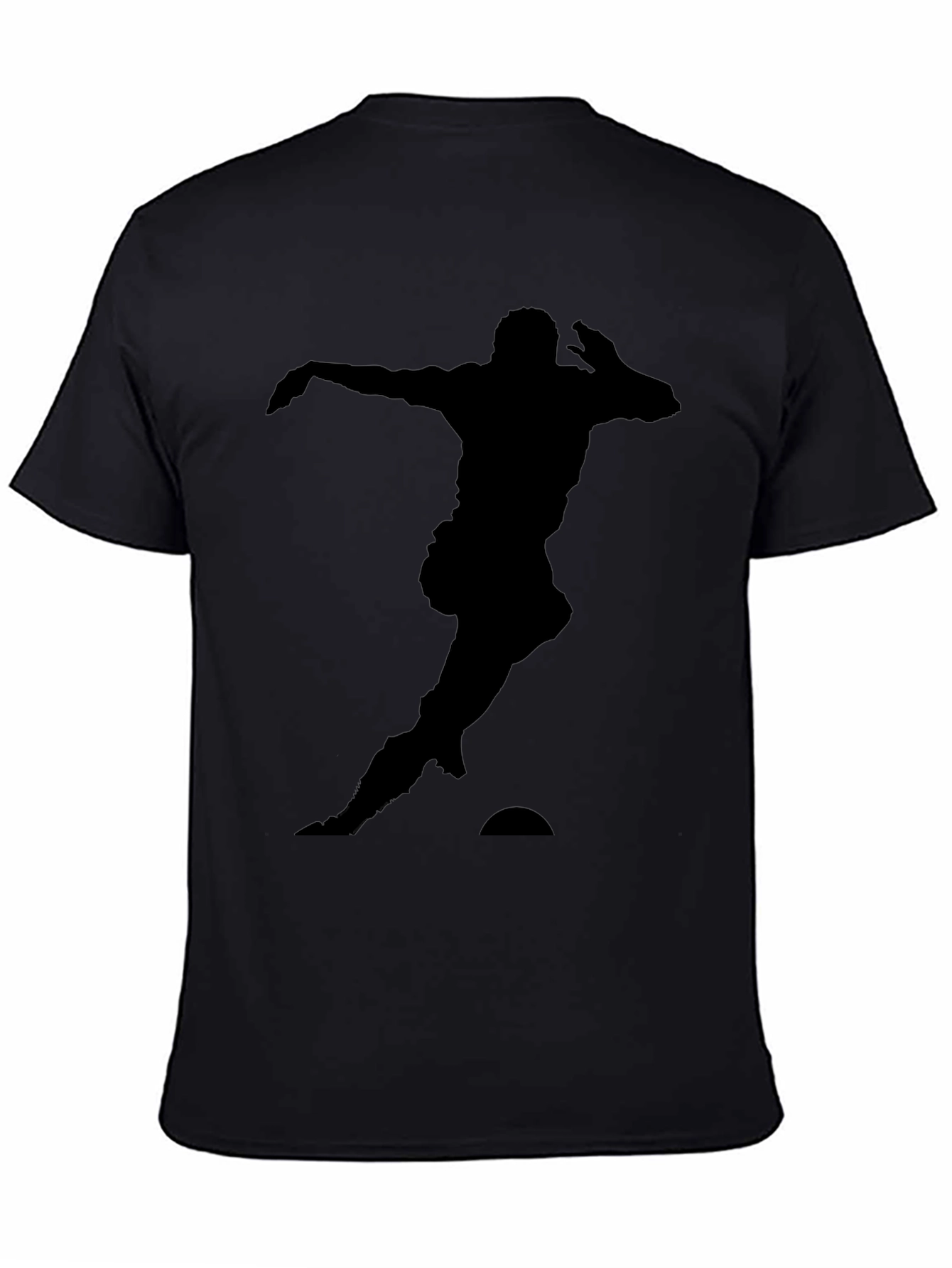 Soccer Player Silhouette Black T-Shirt
