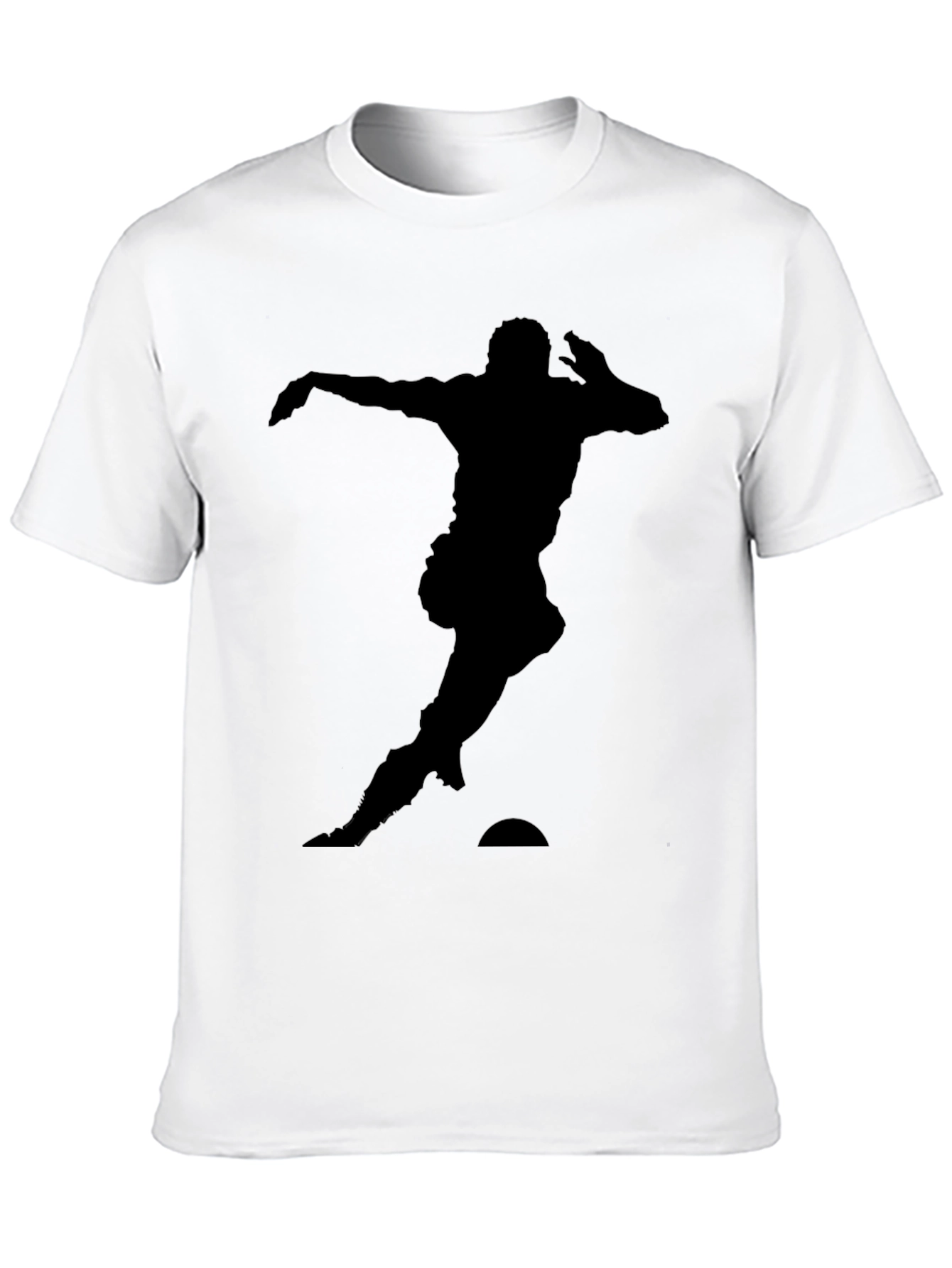 Soccer Player Silhouette Black T-Shirt