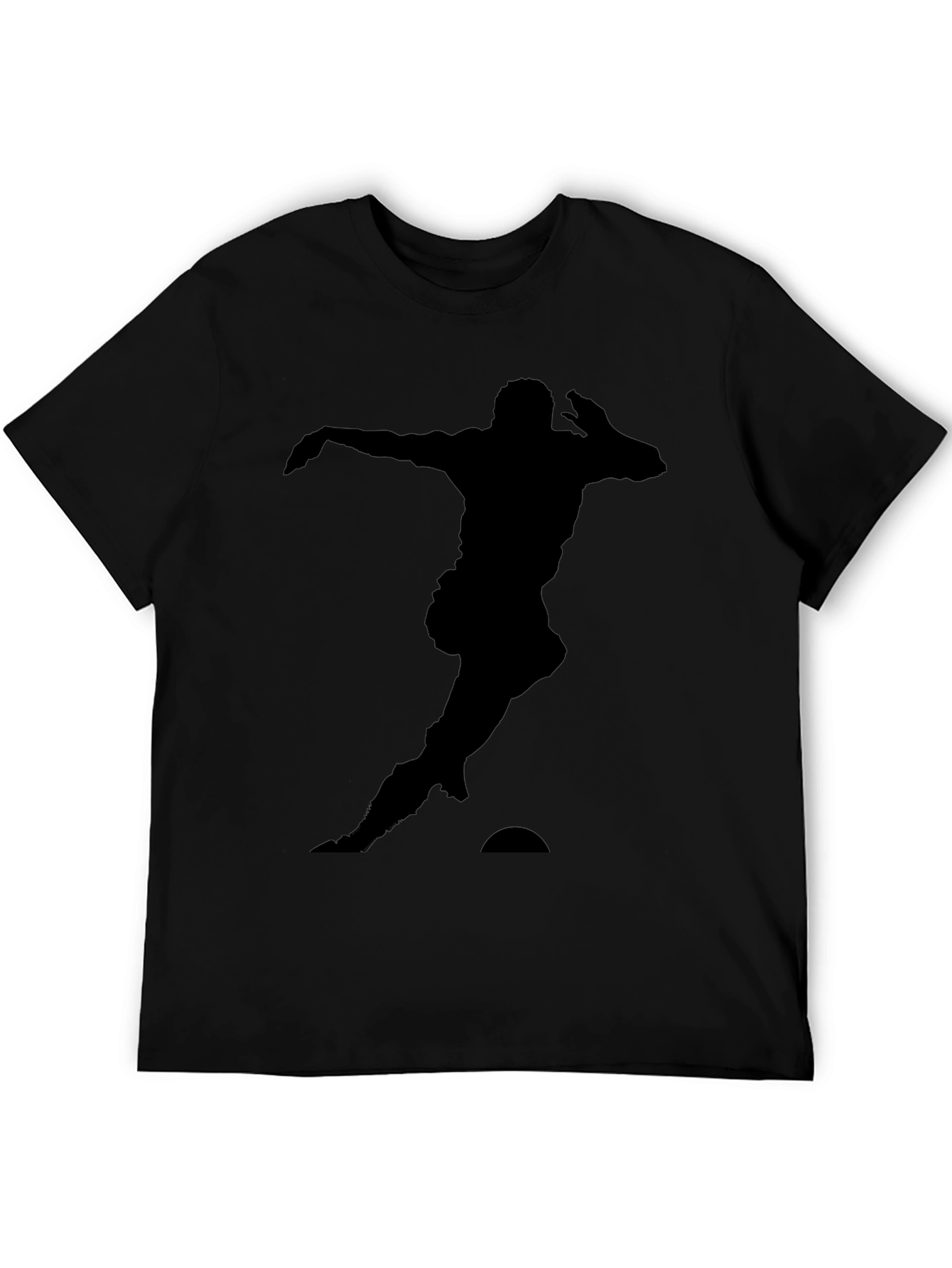 Soccer Player Silhouette Black T-Shirt