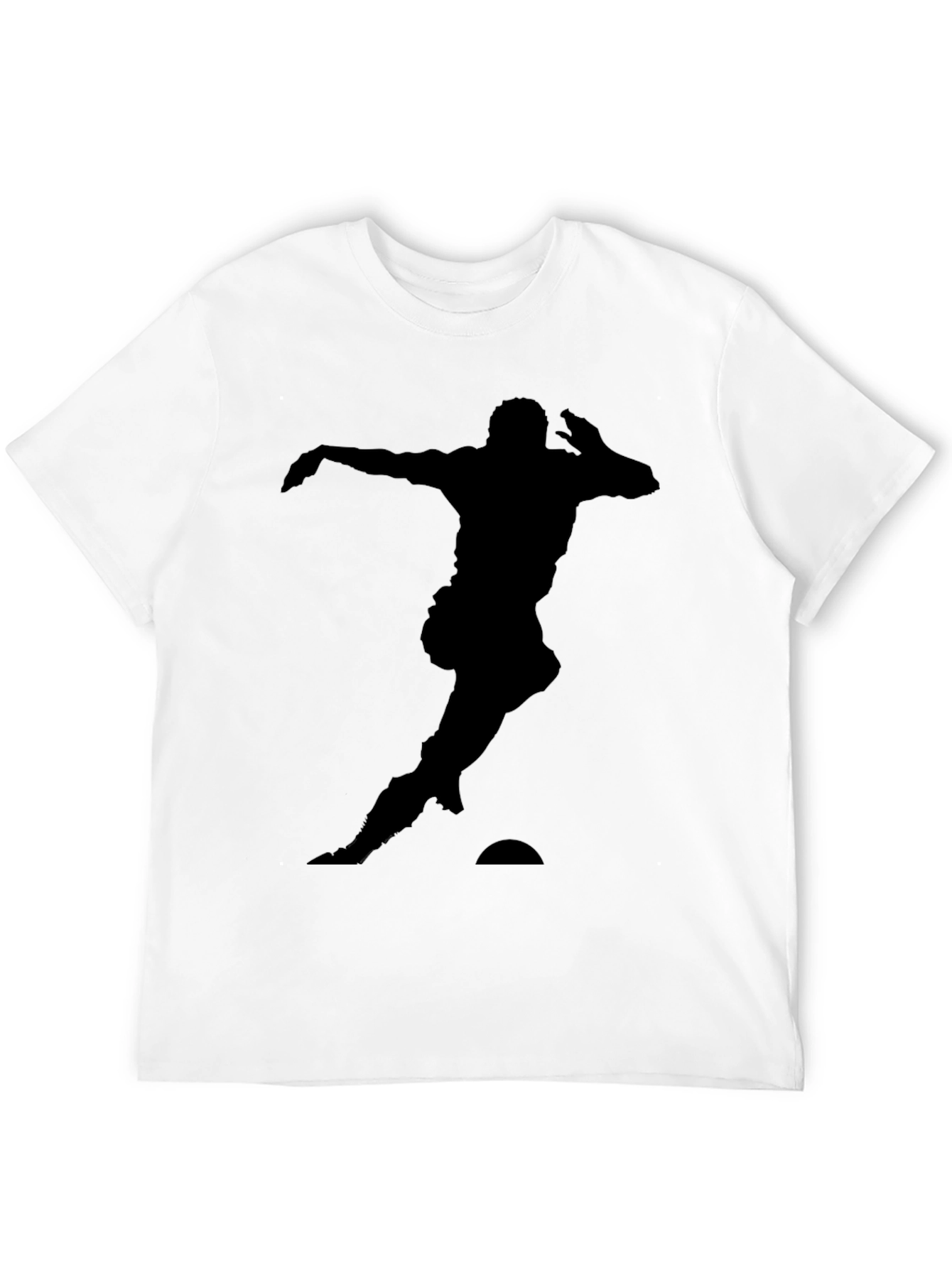 Soccer Player Silhouette Black T-Shirt