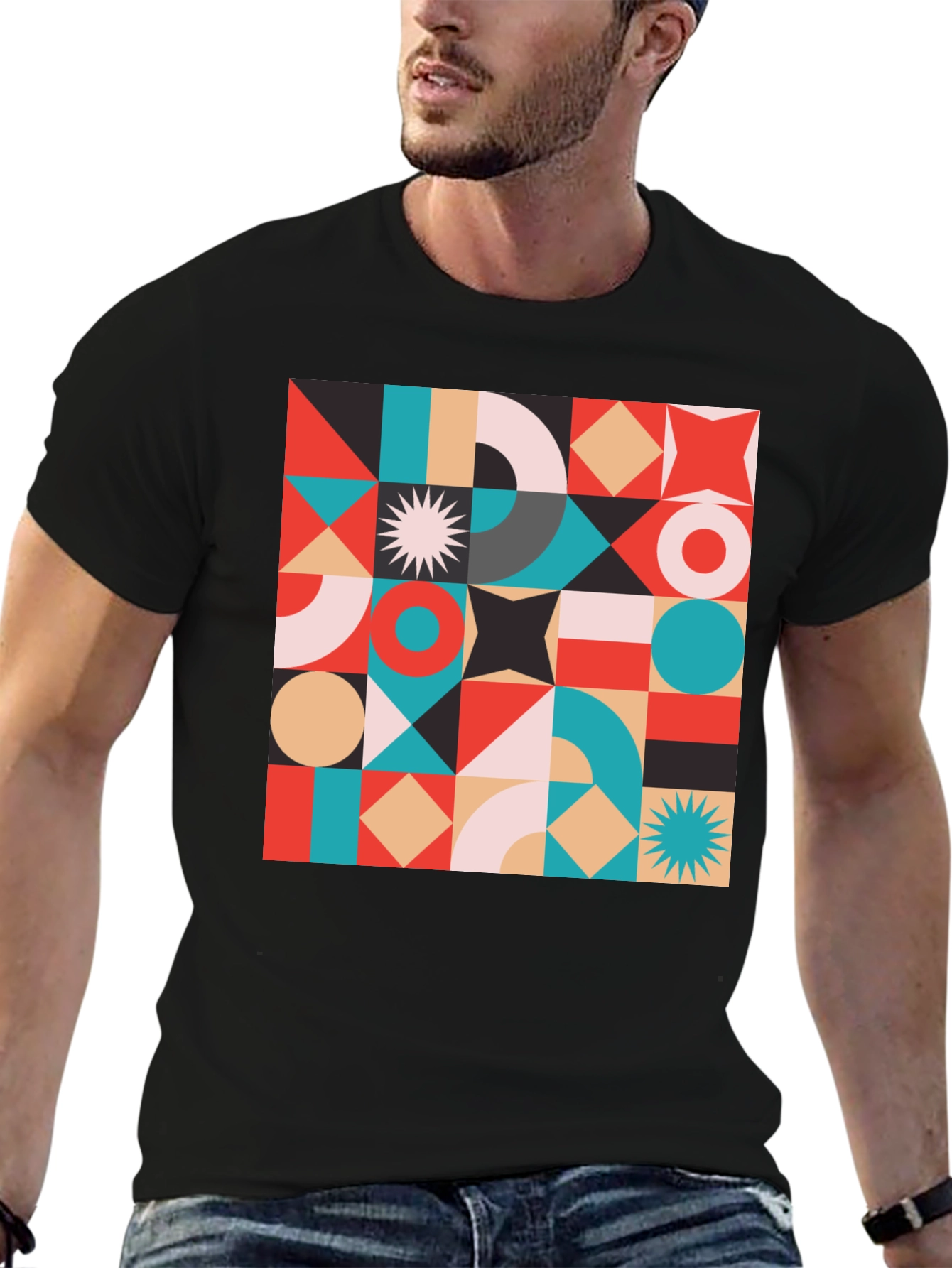Geometric Pattern T-Shirt - Modern Style