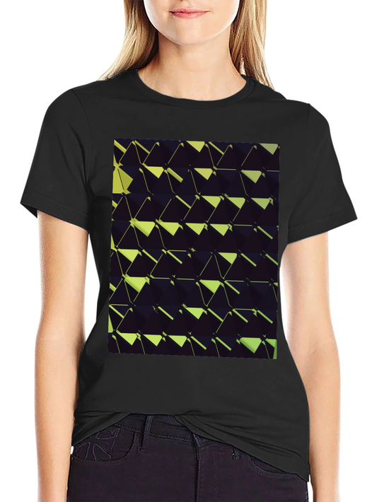 Abstract Geometric T-Shirt - Black