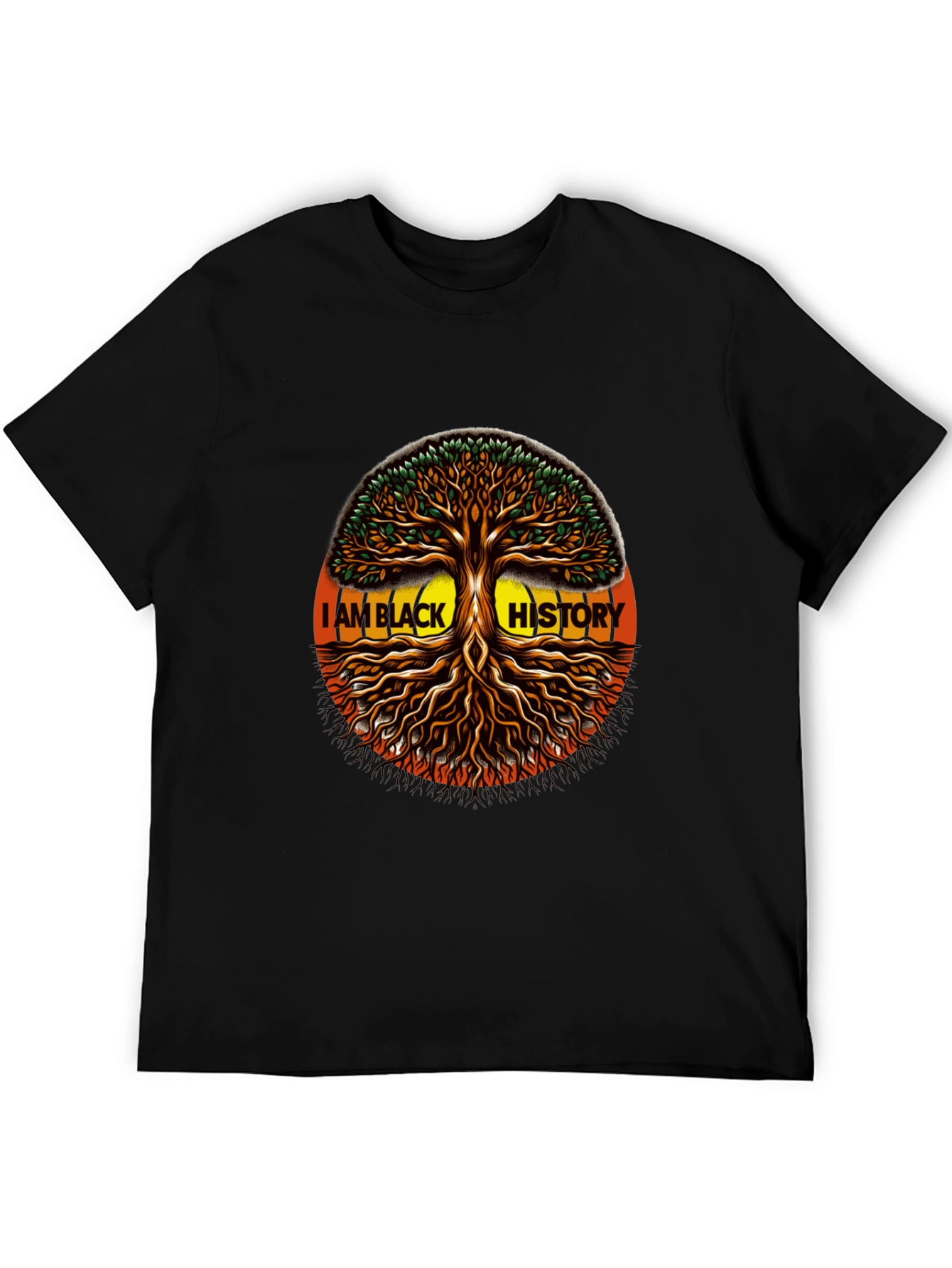 I AM BLACK HISTORY Tree Graphic T-Shirt