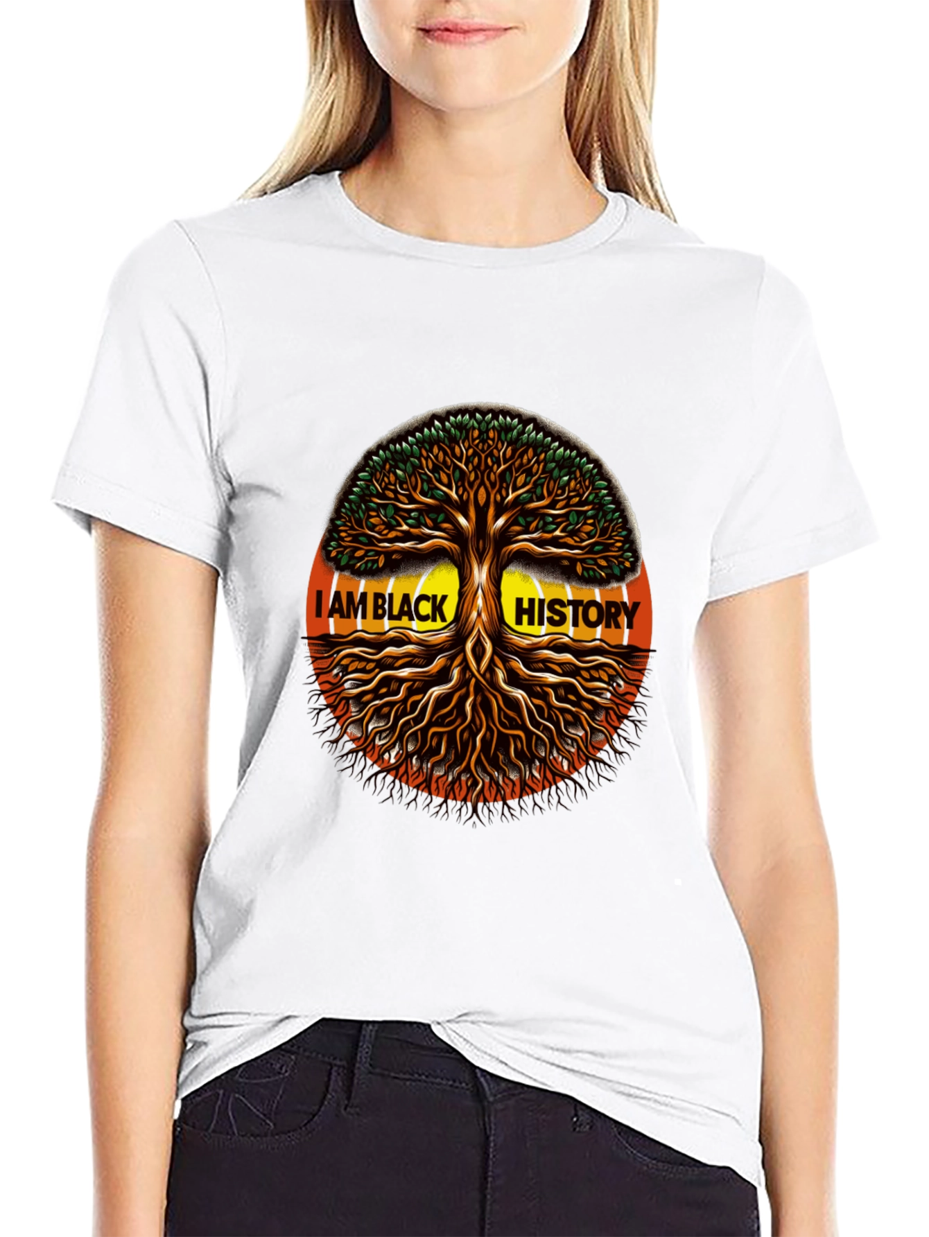 I AM BLACK HISTORY Tree Graphic T-Shirt