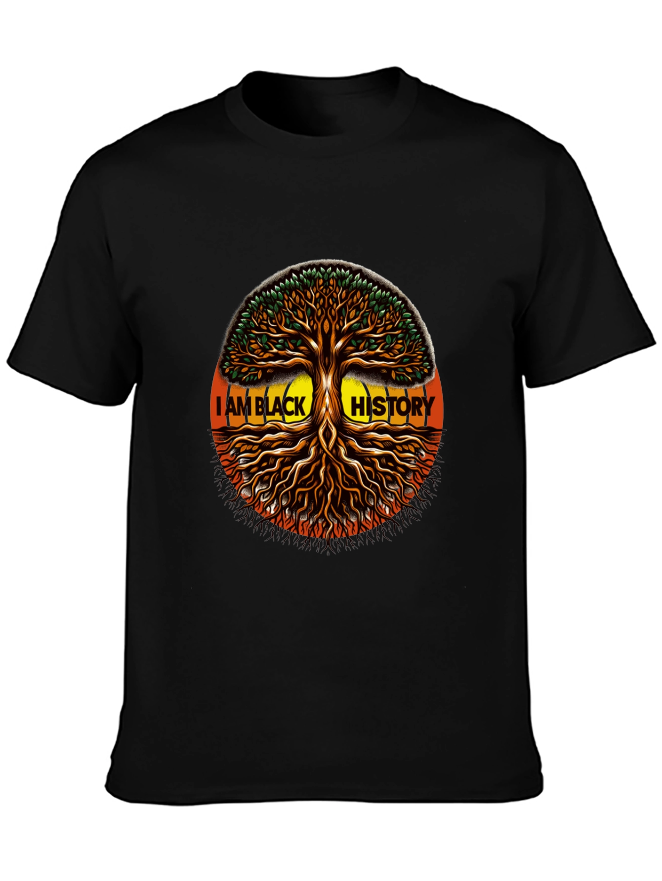 I AM BLACK HISTORY Tree Graphic T-Shirt