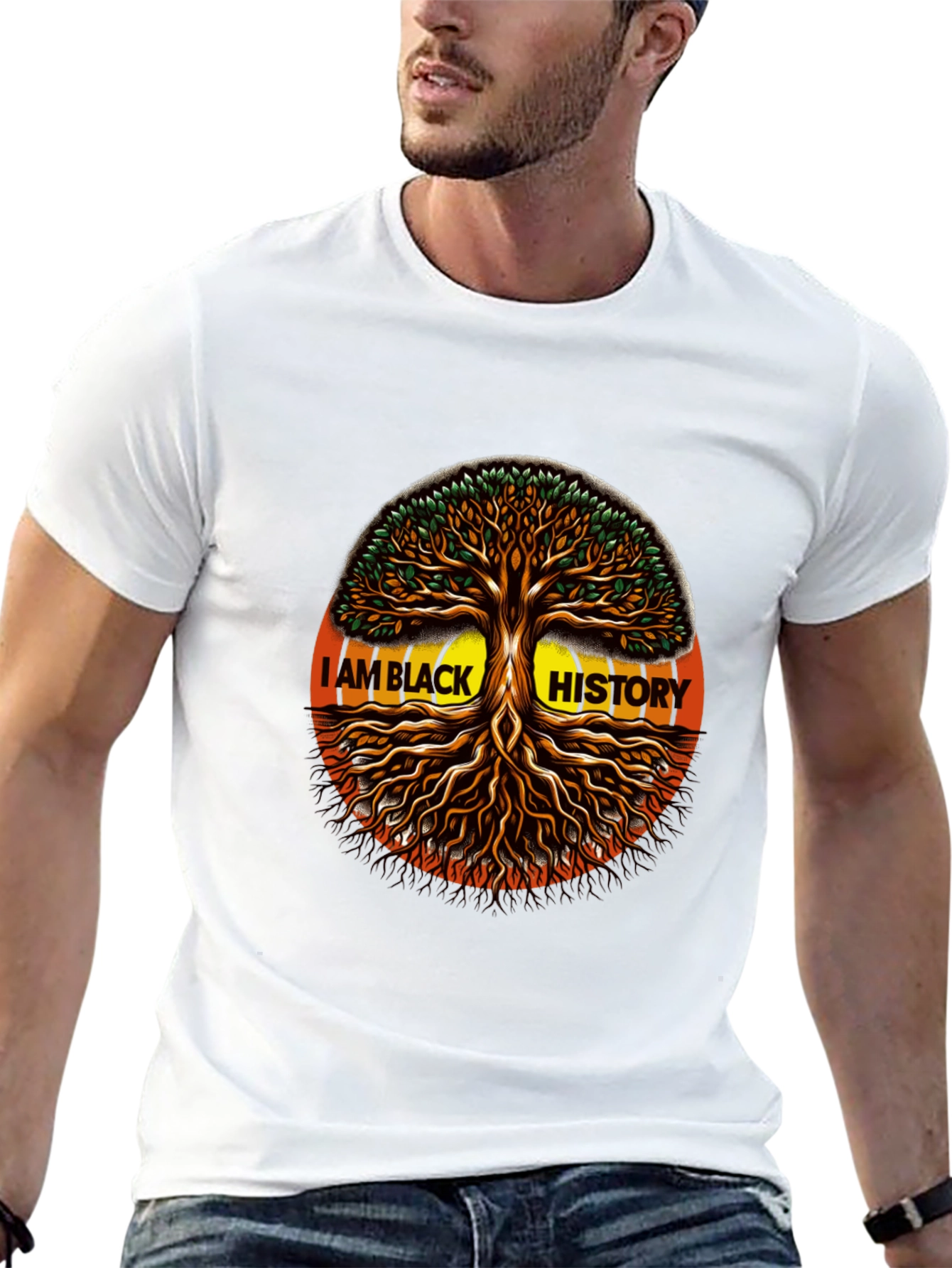 I AM BLACK HISTORY Tree Graphic T-Shirt