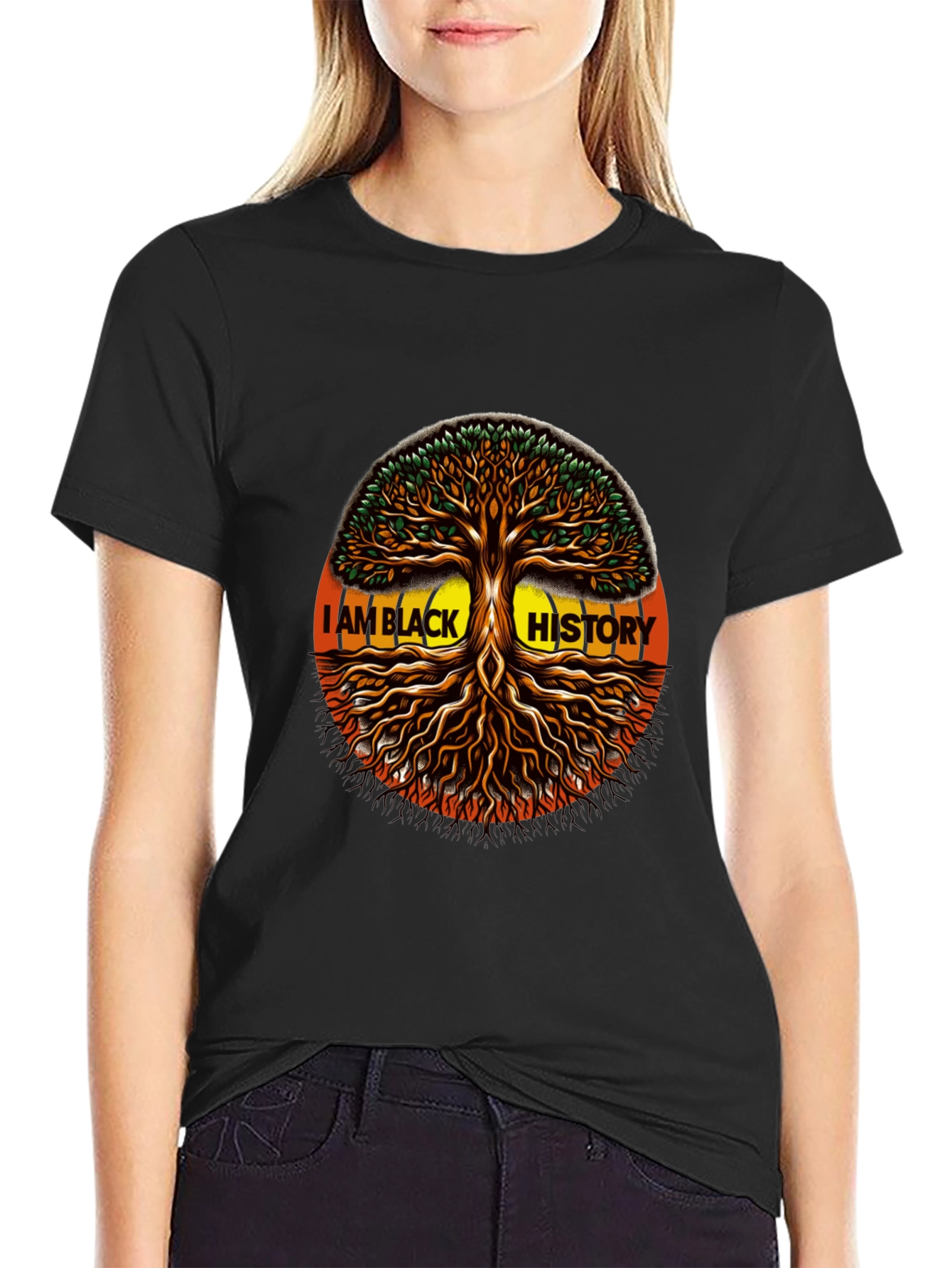 I AM BLACK HISTORY Tree Graphic T-Shirt
