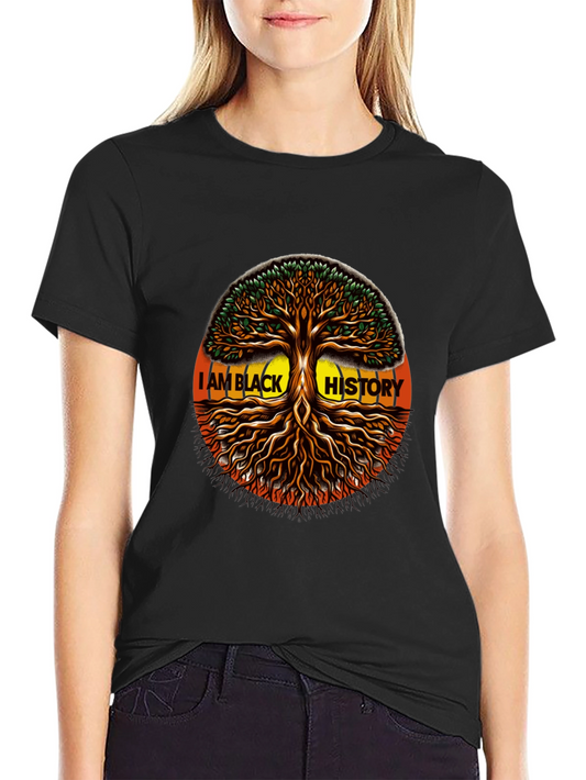 I AM BLACK HISTORY Tree Graphic T-Shirt