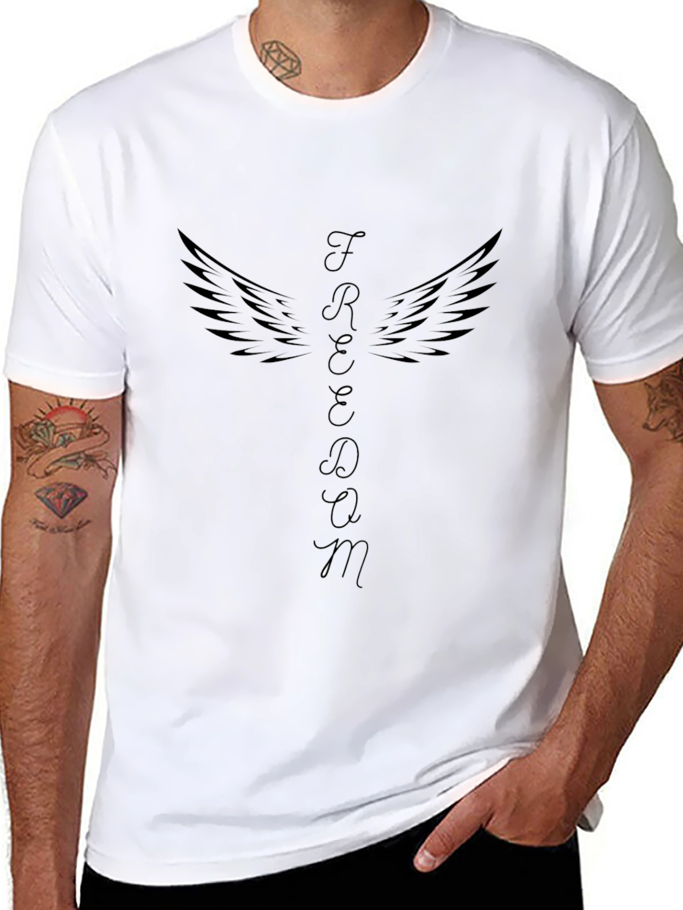 Freedom Wings Graphic Tee - Unisex Black T-Shirt