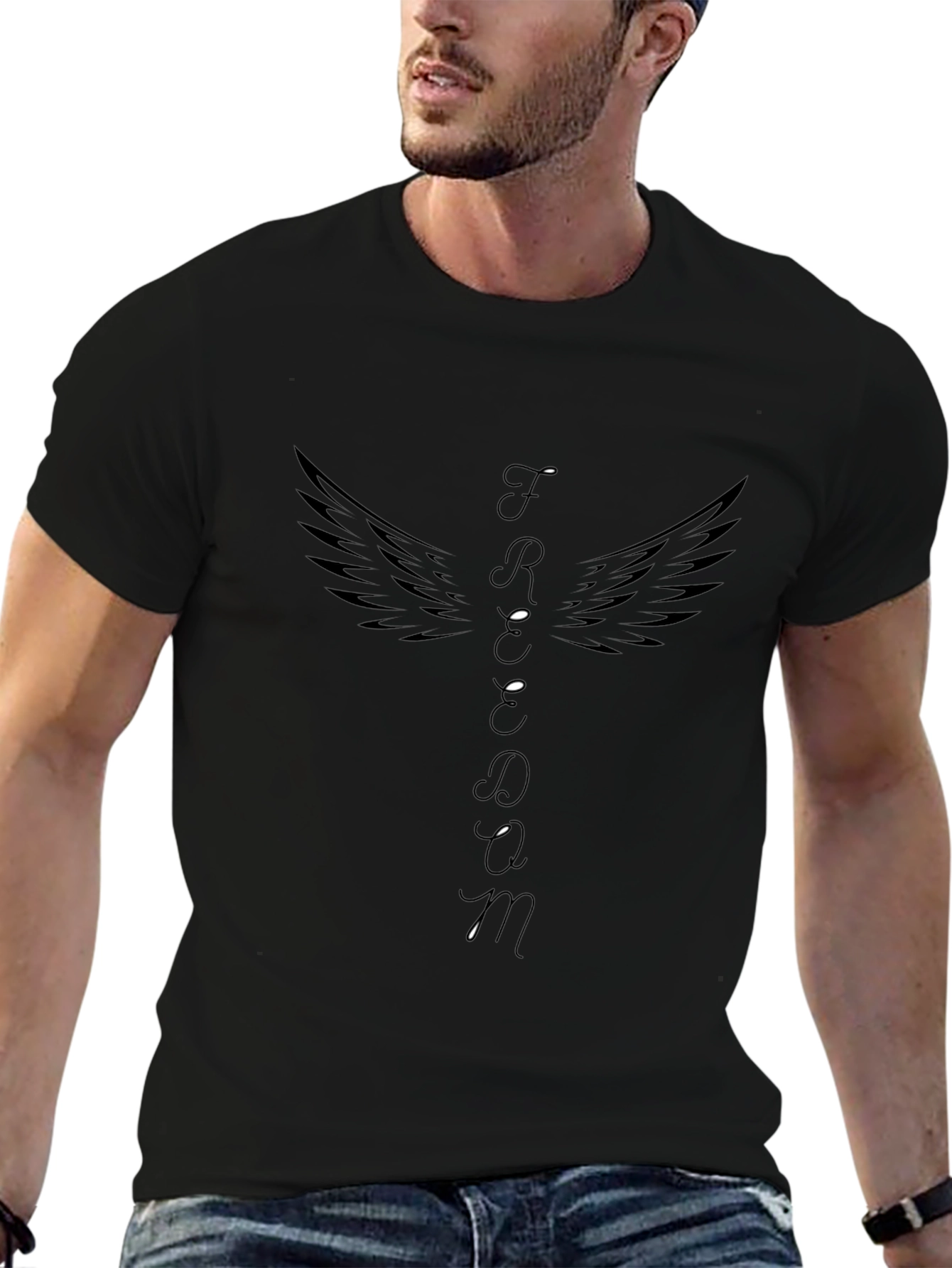 Freedom Wings Graphic Tee - Unisex Black T-Shirt