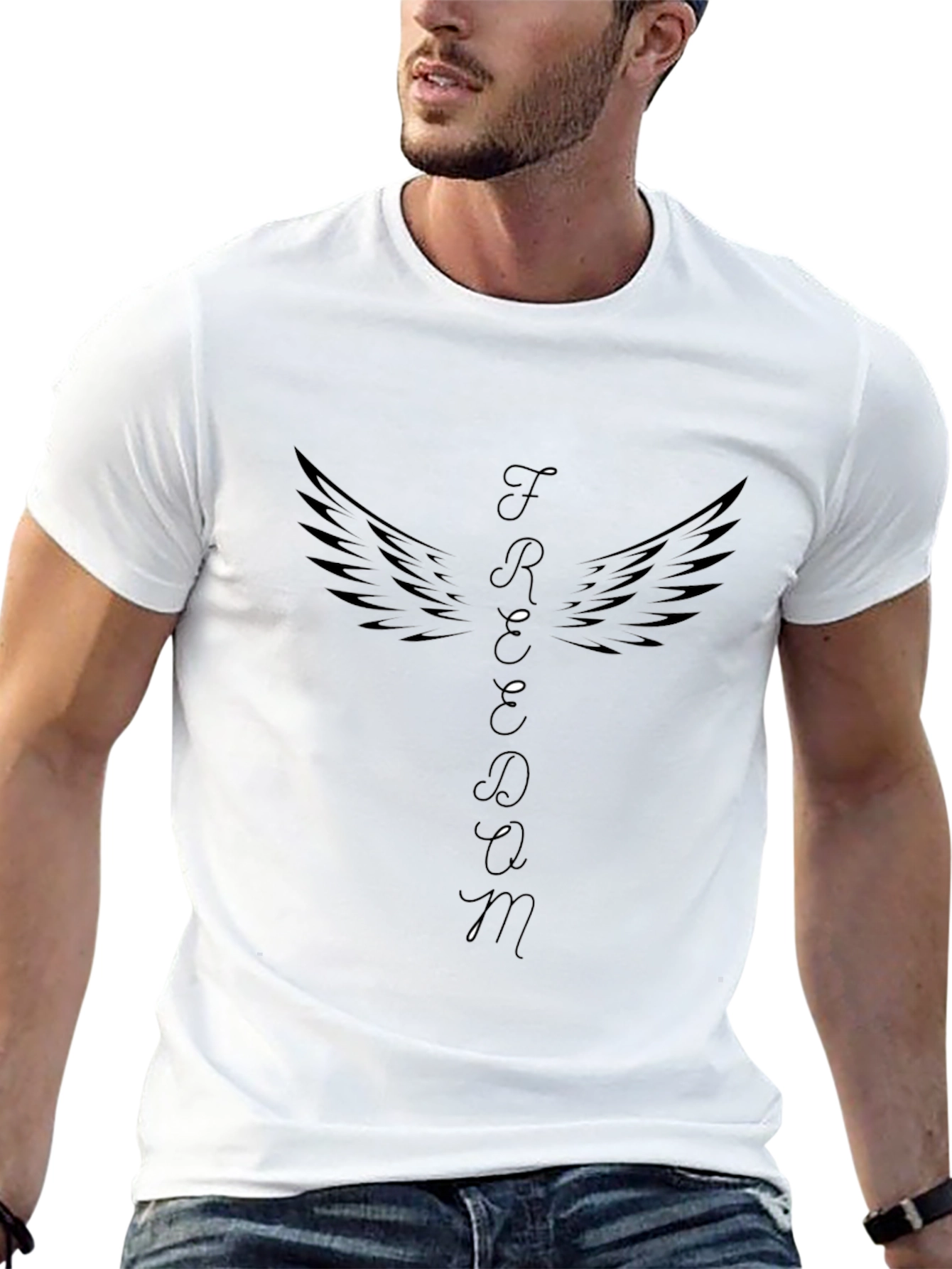 Freedom Wings Graphic Tee - Unisex Black T-Shirt