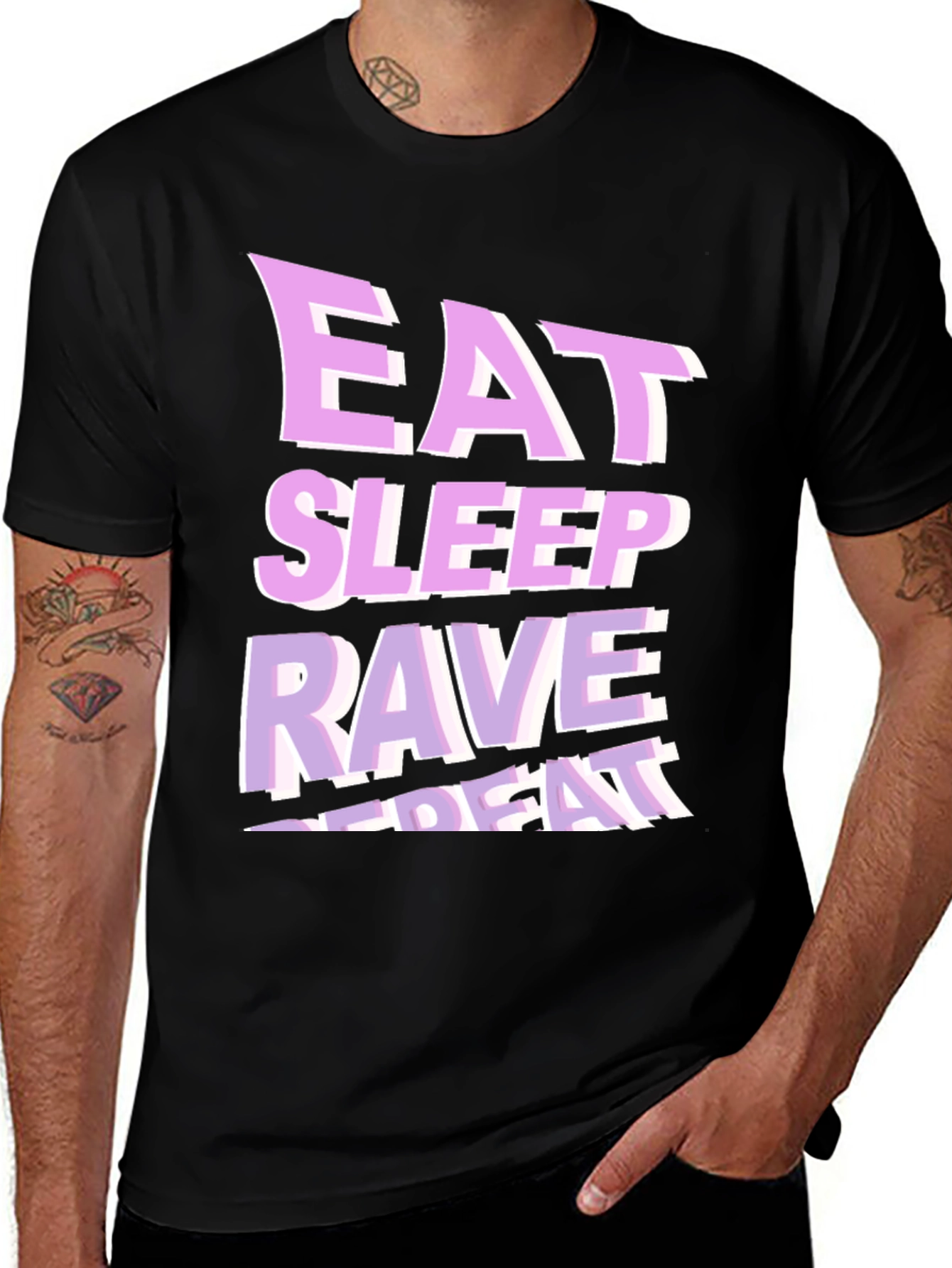 Eat Sleep Rave Repeat Graphic T-Shirt