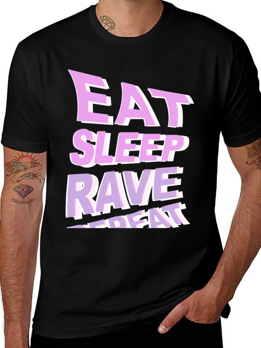 Eat Sleep Rave Repeat Graphic T-Shirt