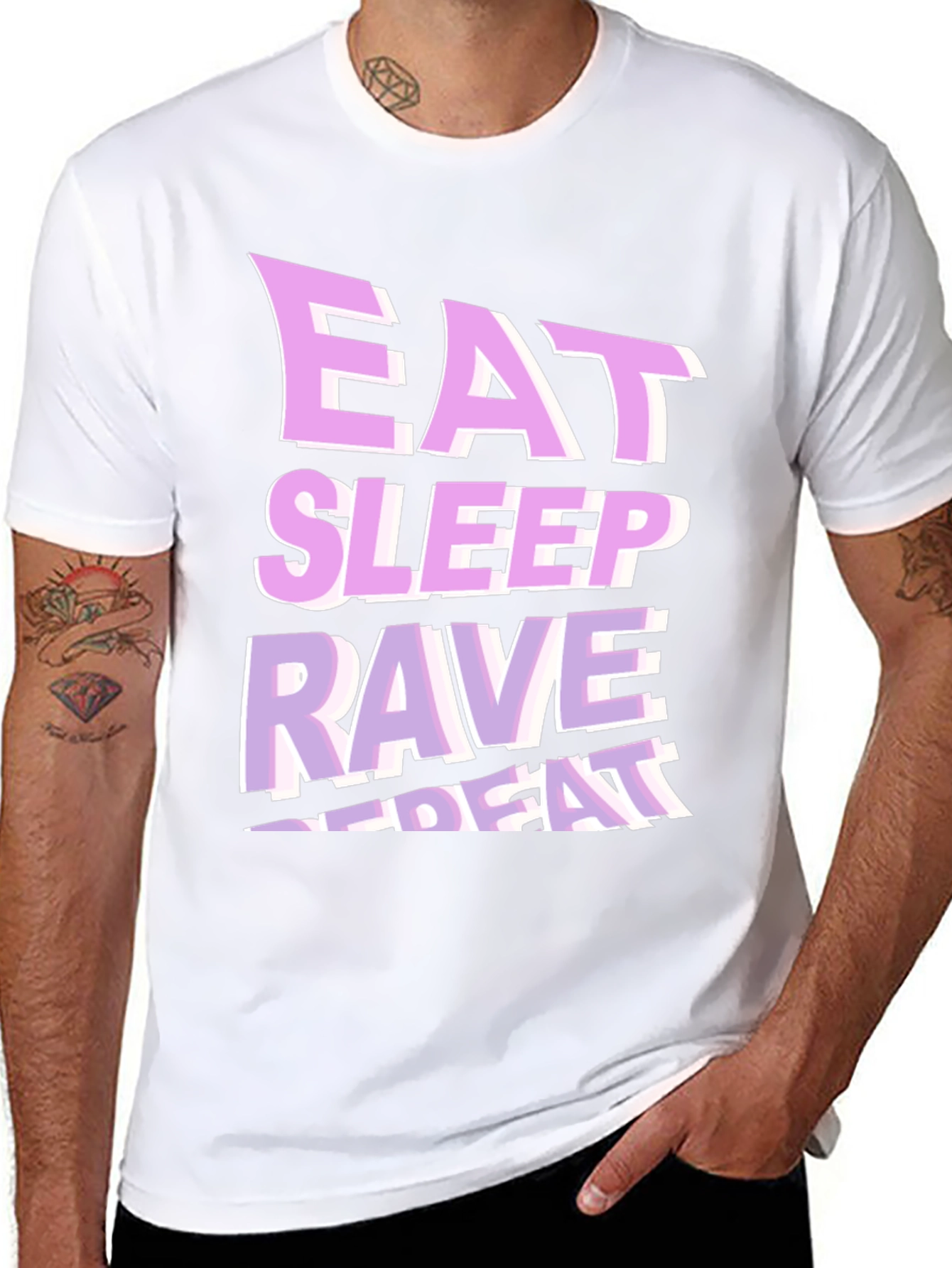 Eat Sleep Rave Repeat Graphic T-Shirt