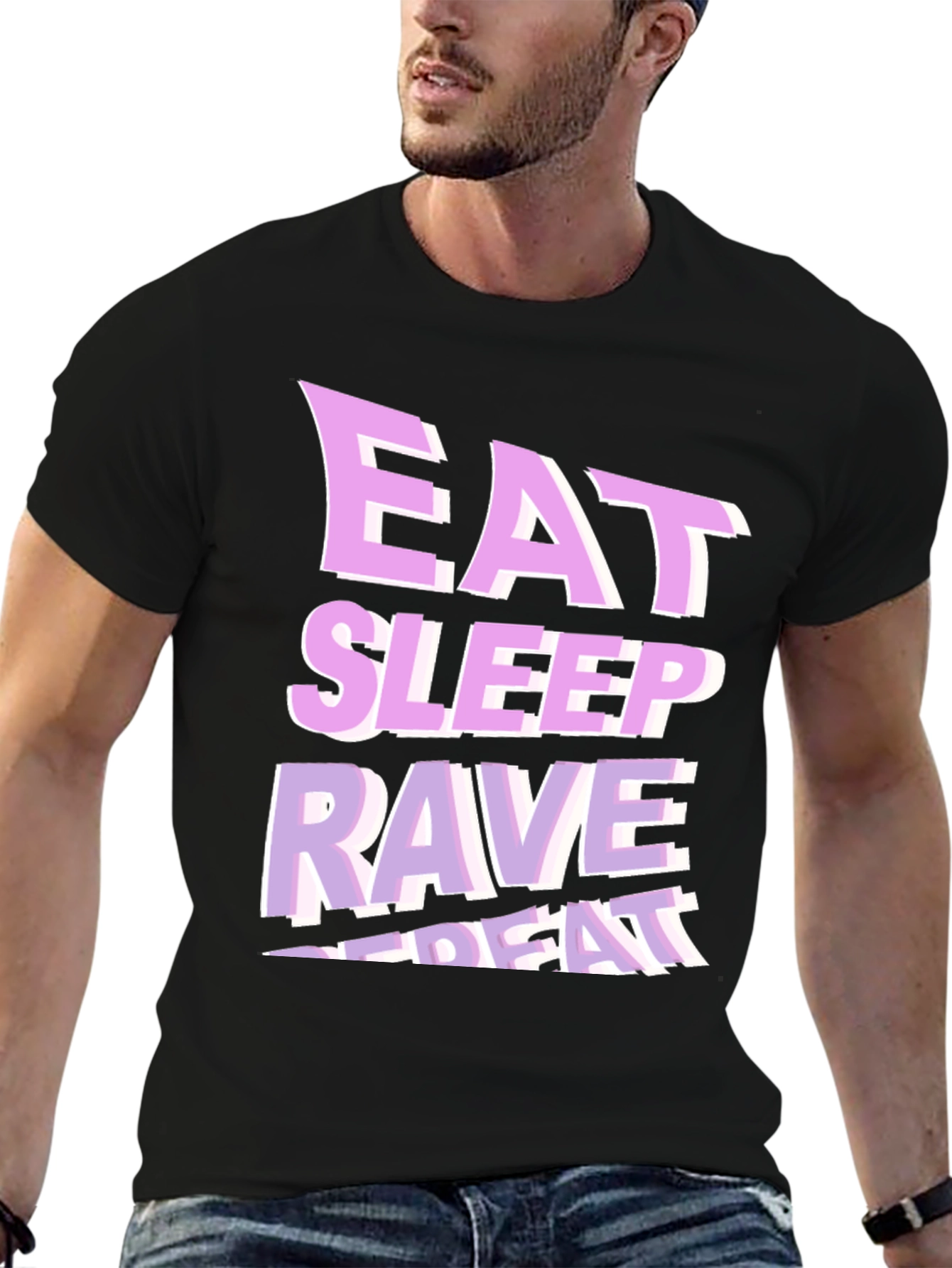 Eat Sleep Rave Repeat Graphic T-Shirt