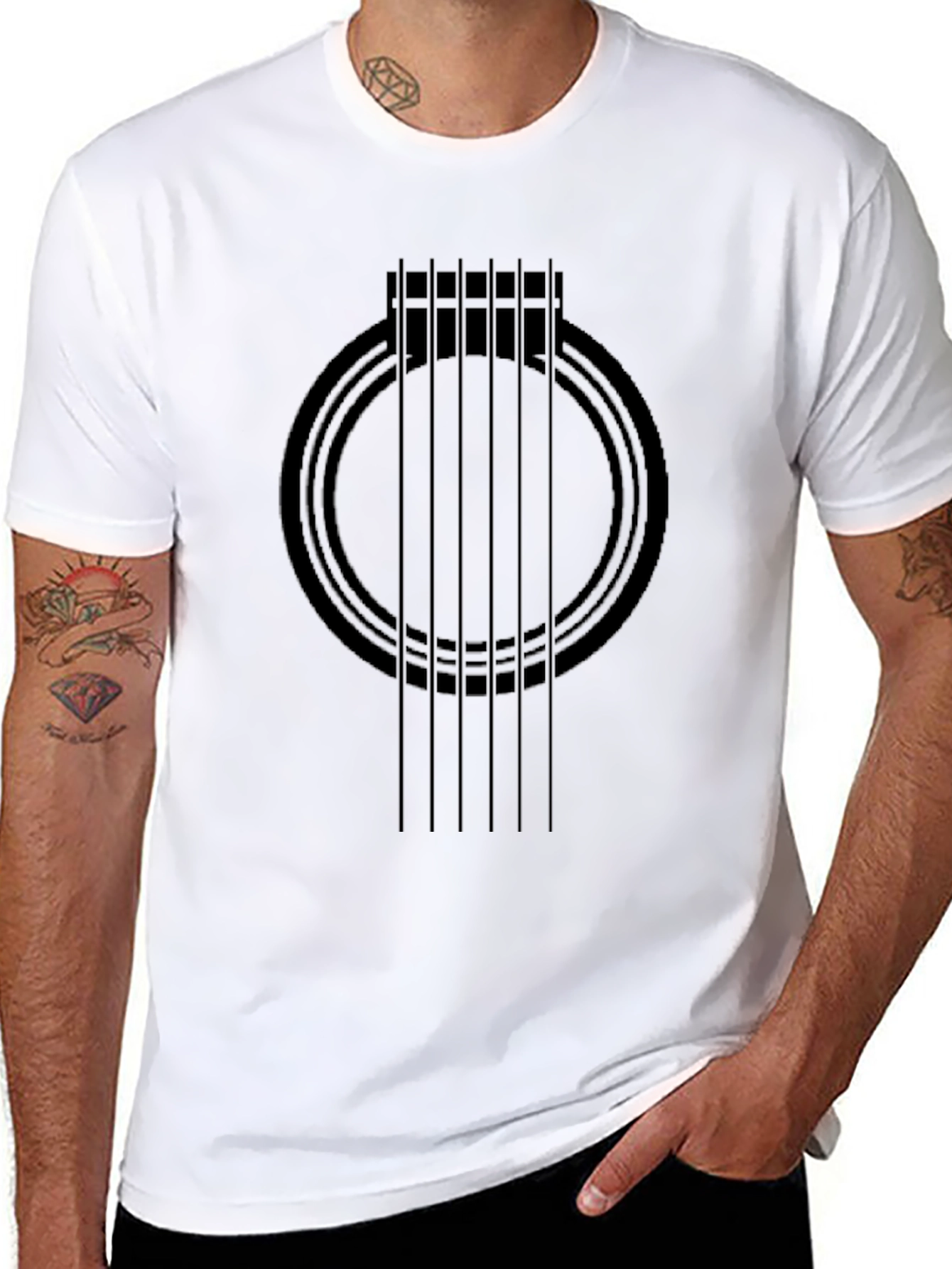 Guitar Graphic Black T-Shirt - Music Lover Tee