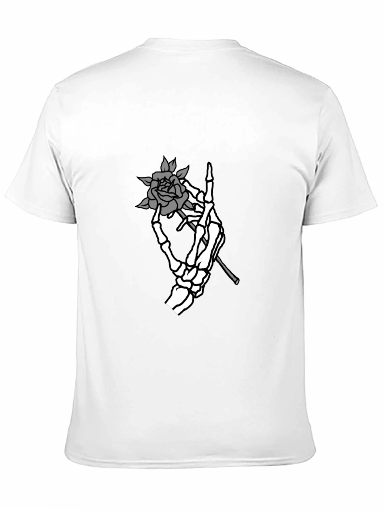 Skeleton Hand Rose Graphic Tee - Black