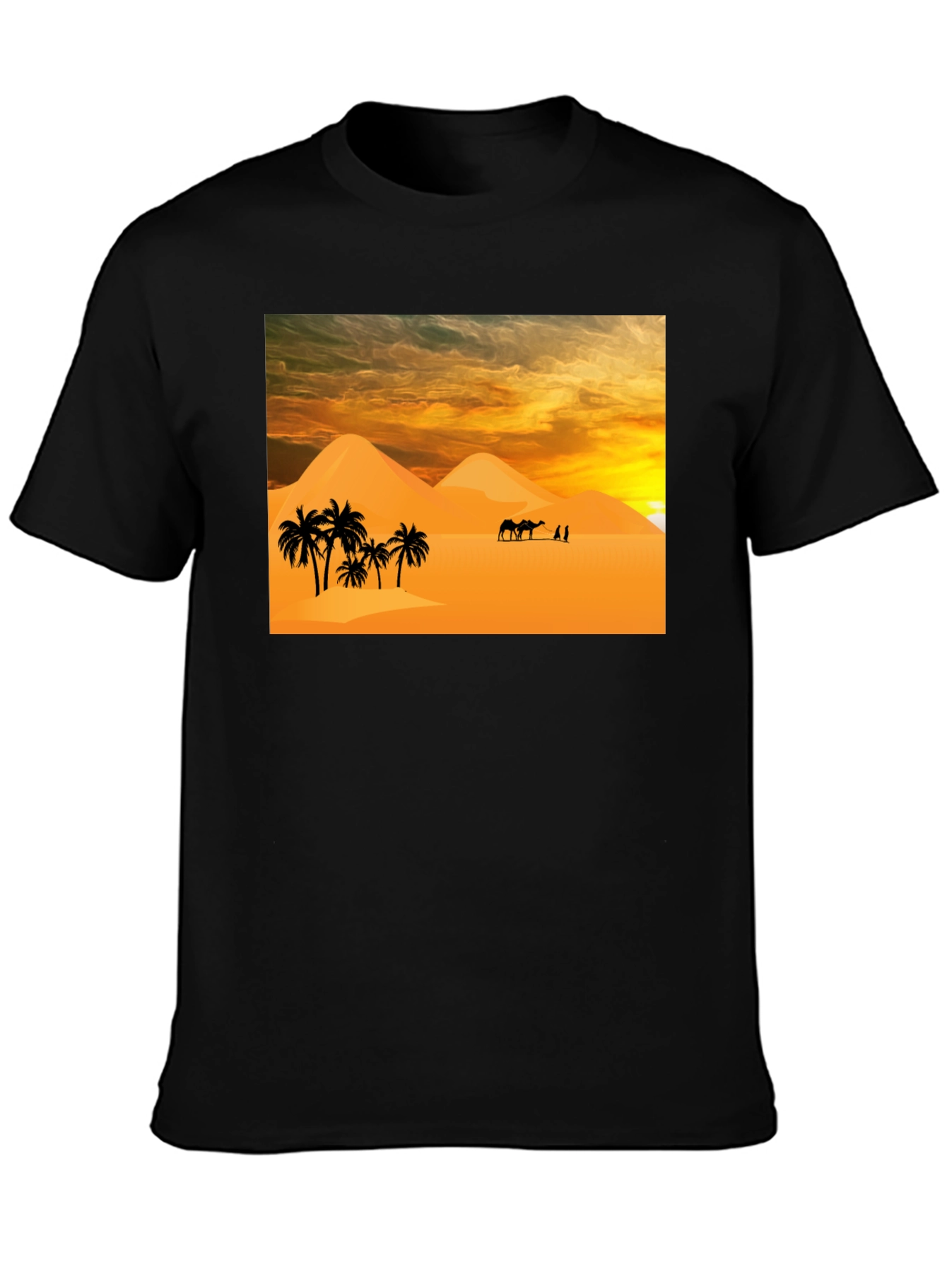 Desert Scene Graphic T-Shirt - Black