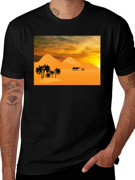 Desert Scene Graphic T-Shirt - Black