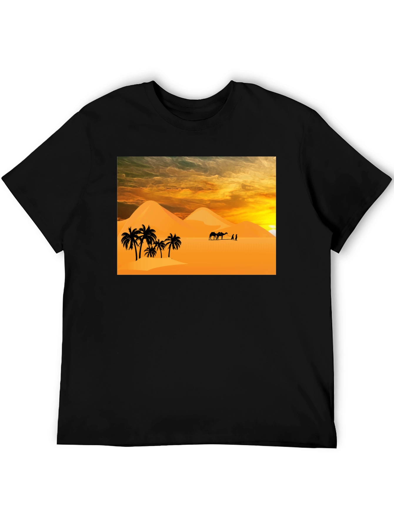 Desert Scene Graphic T-Shirt - Black